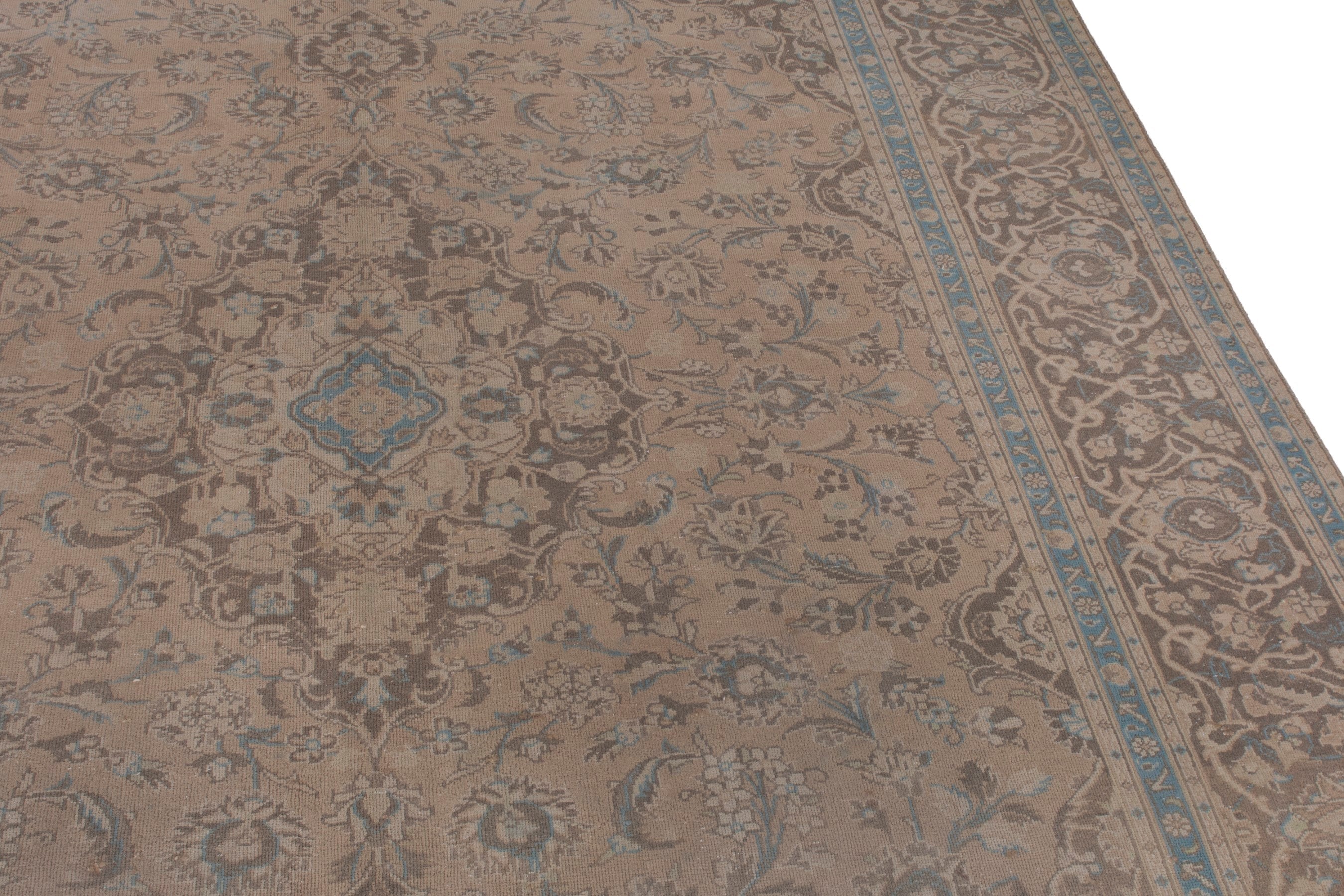 Persian Kashan oversized rug in tan and greige, view 8 of 22