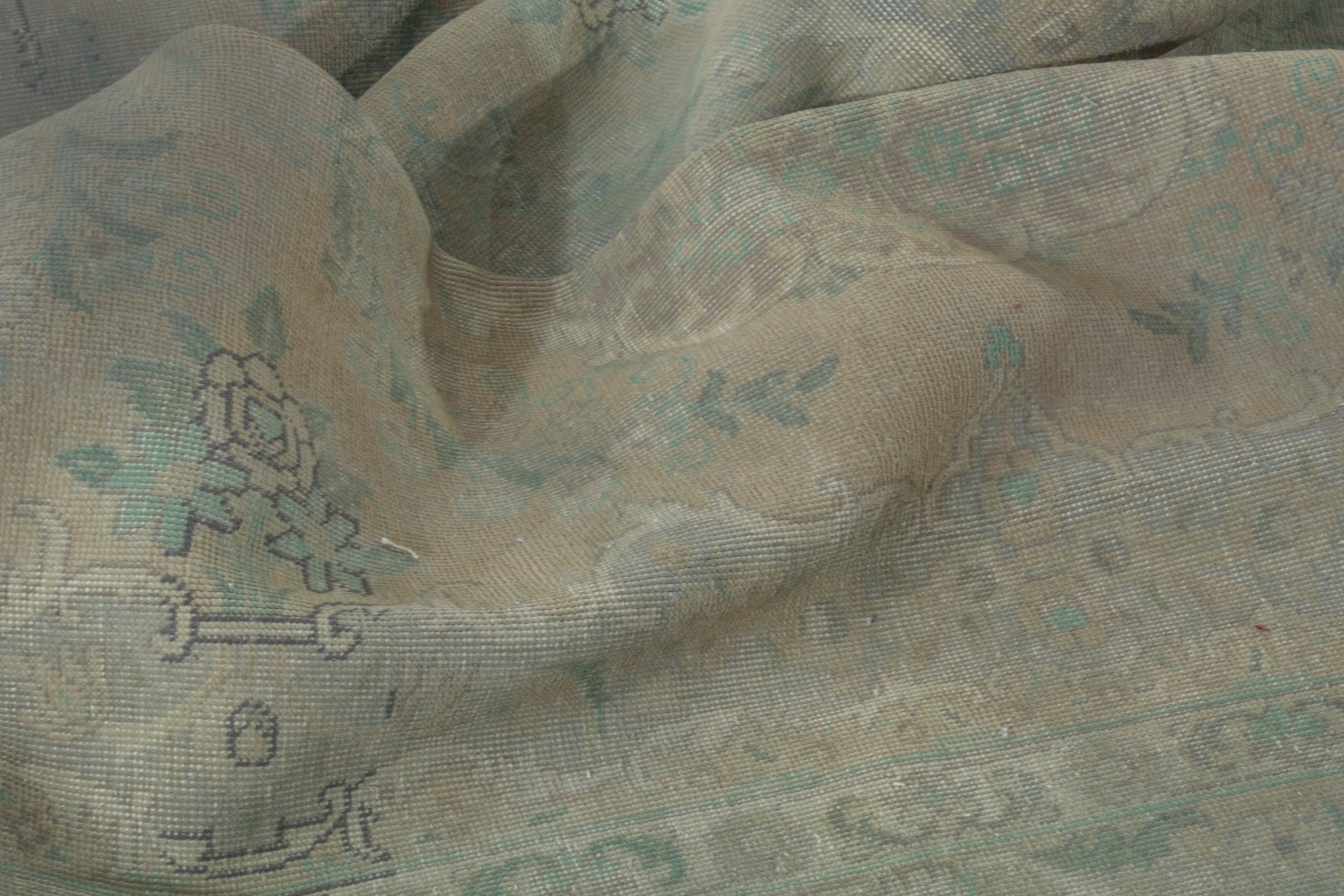 Persian Tabriz area rug in taupe and greige, view 16 of 19