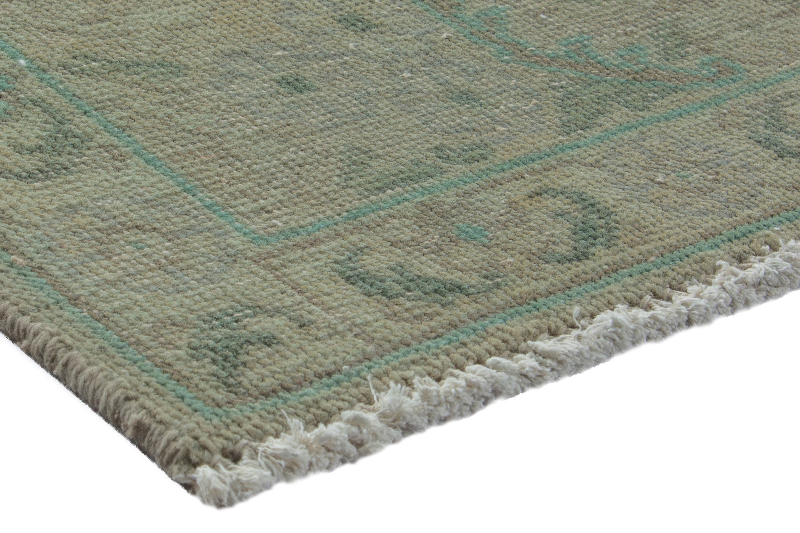 Persian Tabriz area rug in taupe and greige, view 4 of 19