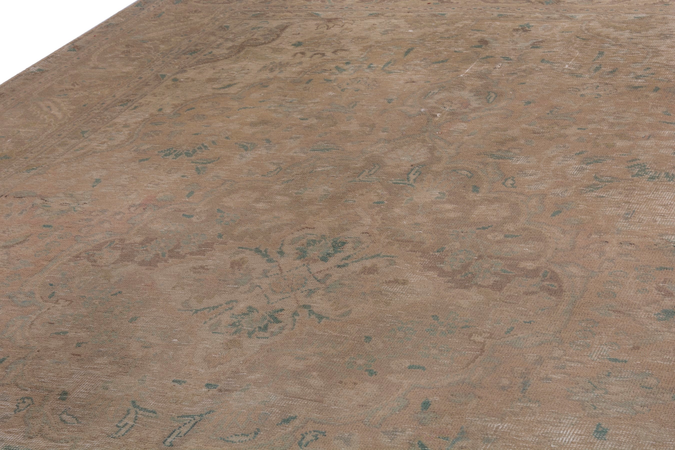 Persian Tabriz area rug in terracotta and tan, view 10 of 22