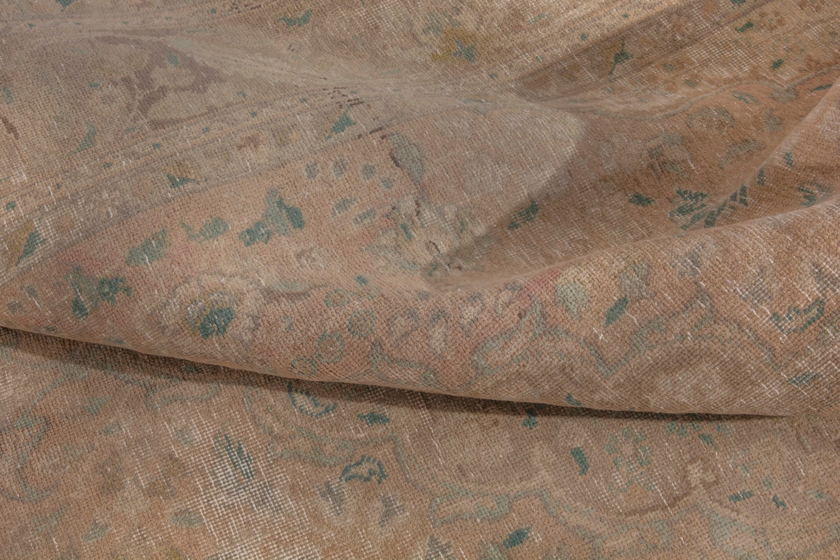 Persian Tabriz area rug in terracotta and tan, view 18 of 22