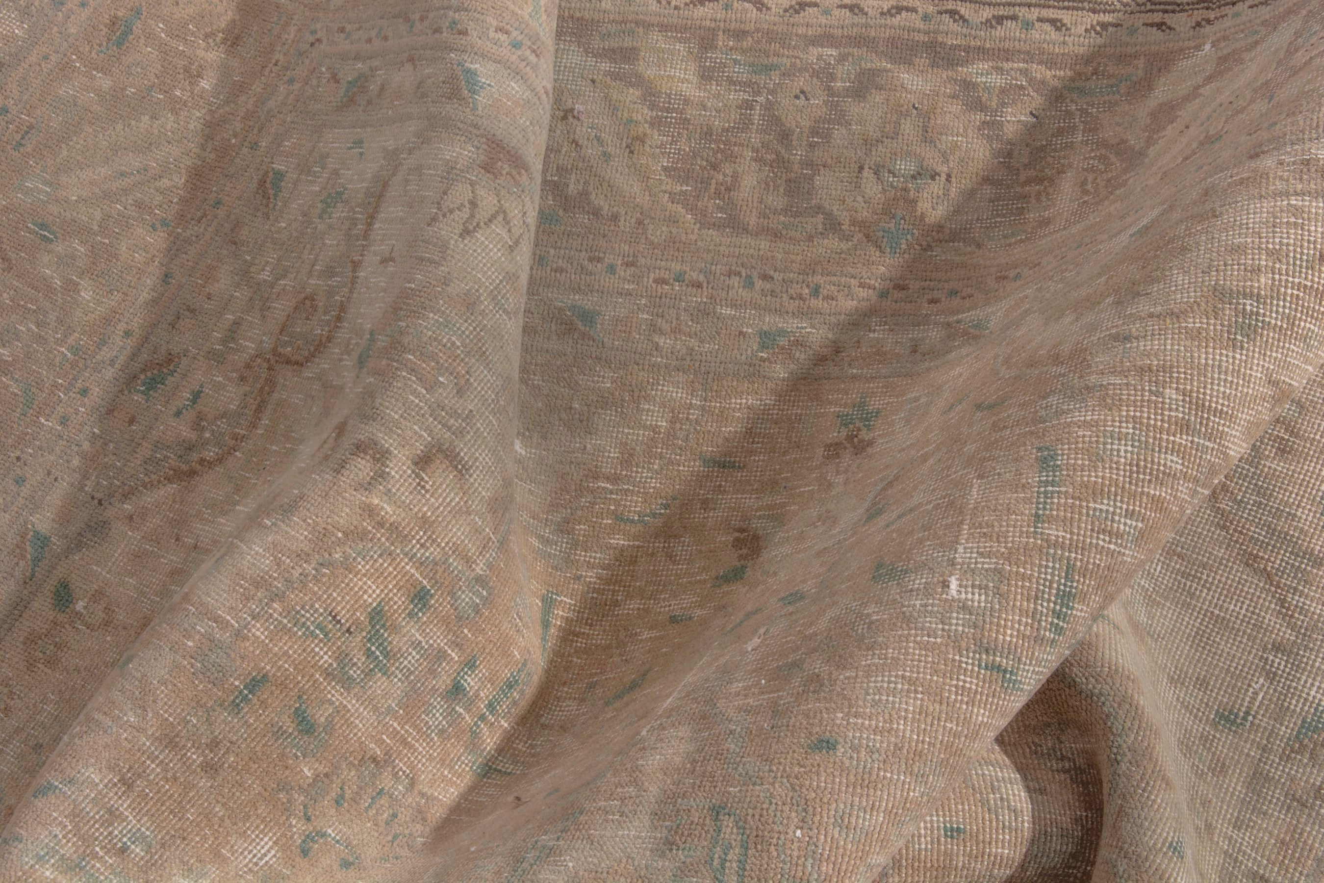 Persian Tabriz area rug in terracotta and tan, view 19 of 22