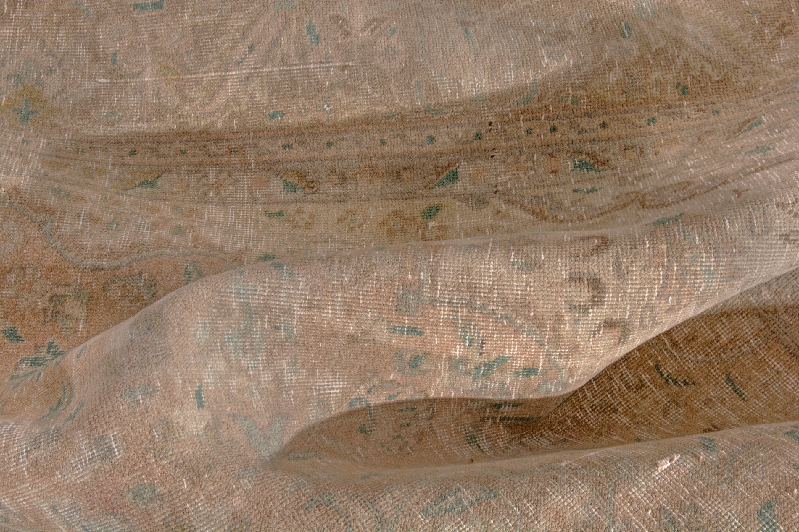 Persian Tabriz area rug in terracotta and tan, view 20 of 22