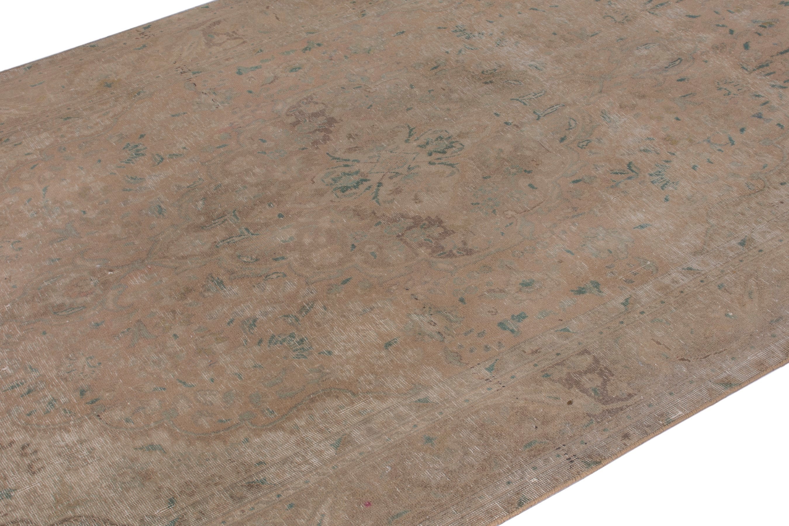 Persian Tabriz area rug in terracotta and tan, view 6 of 22