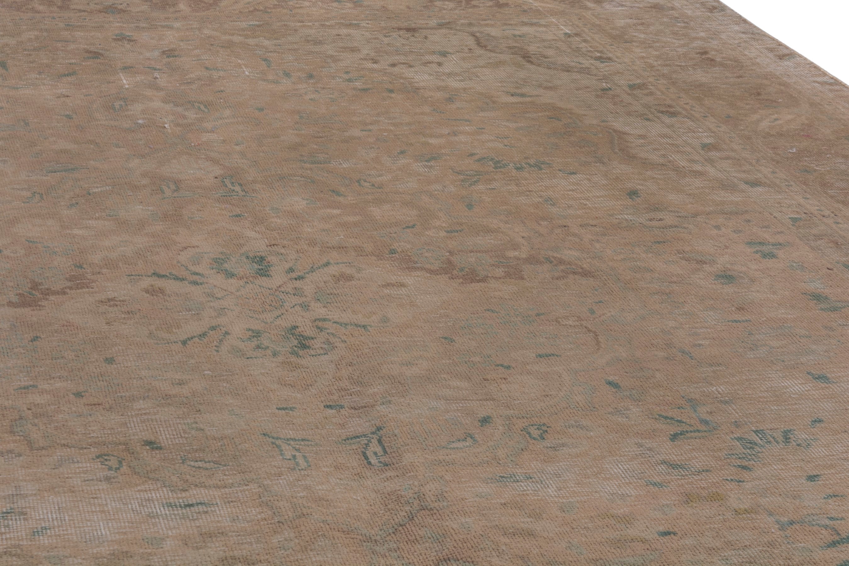 Persian Tabriz area rug in terracotta and tan, view 9 of 22
