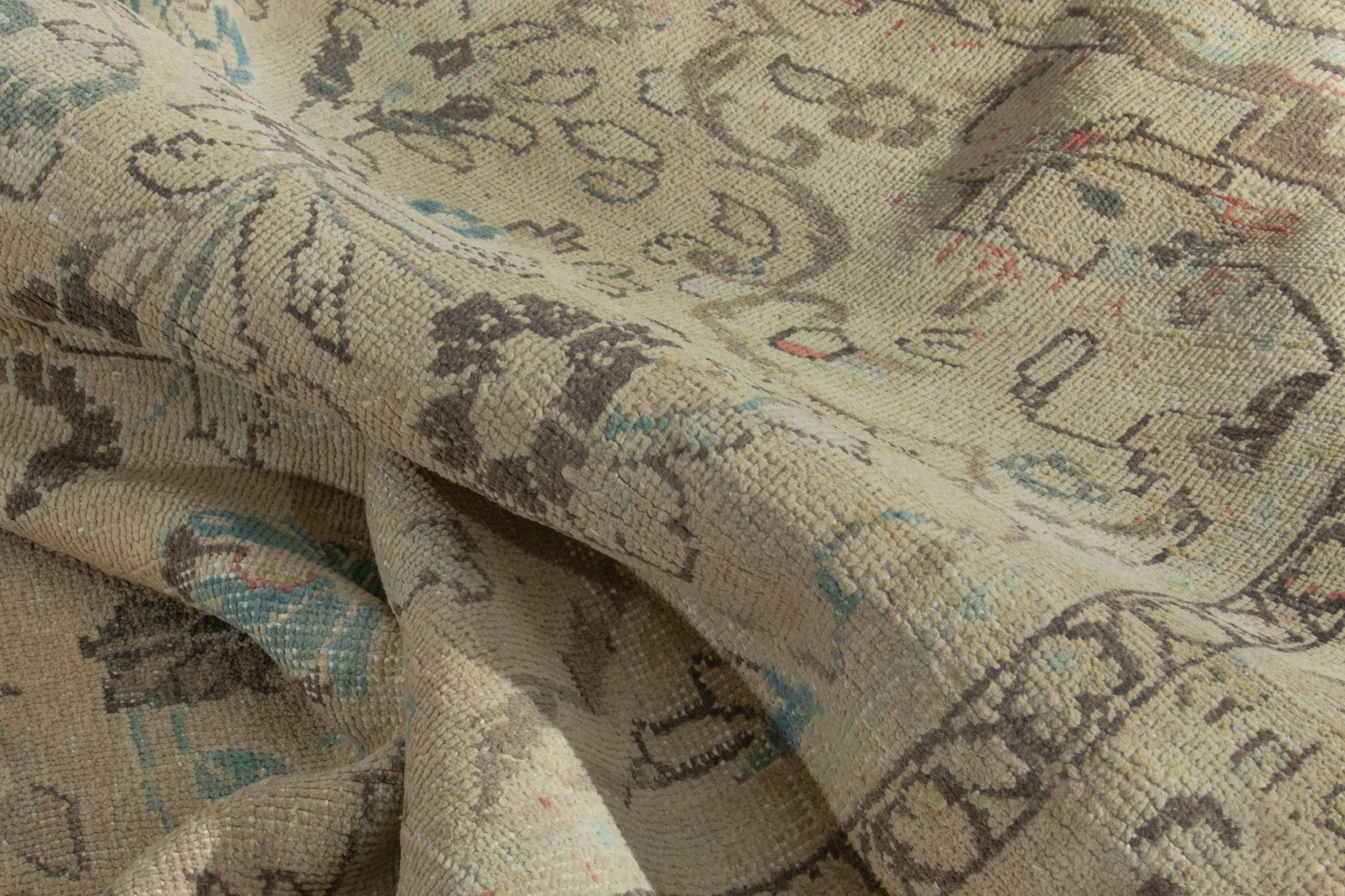 Persian Hamedan oversized rug in beige and taupe, view 16 of 20