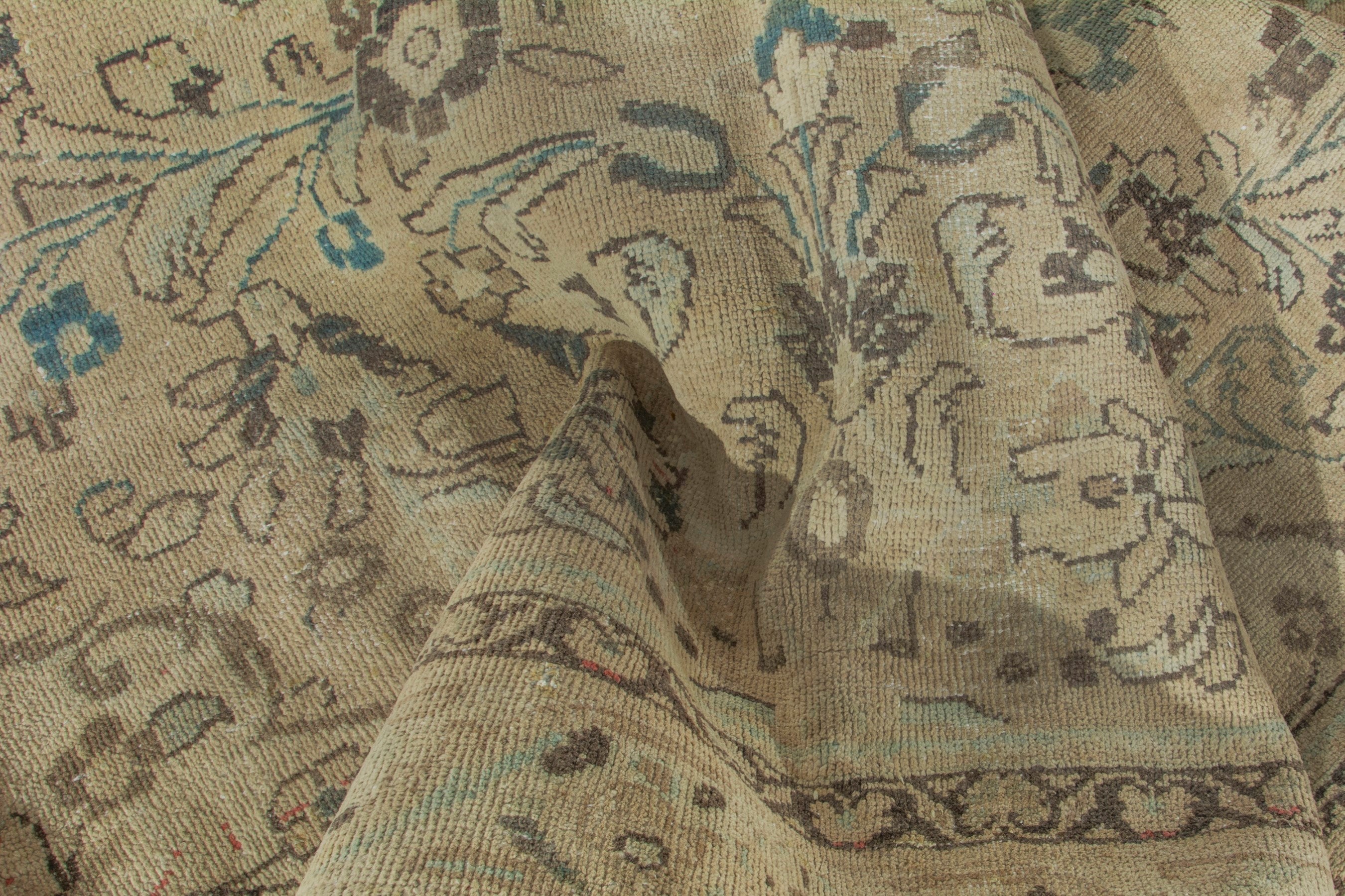 Persian Hamedan oversized rug in beige and taupe, view 17 of 20