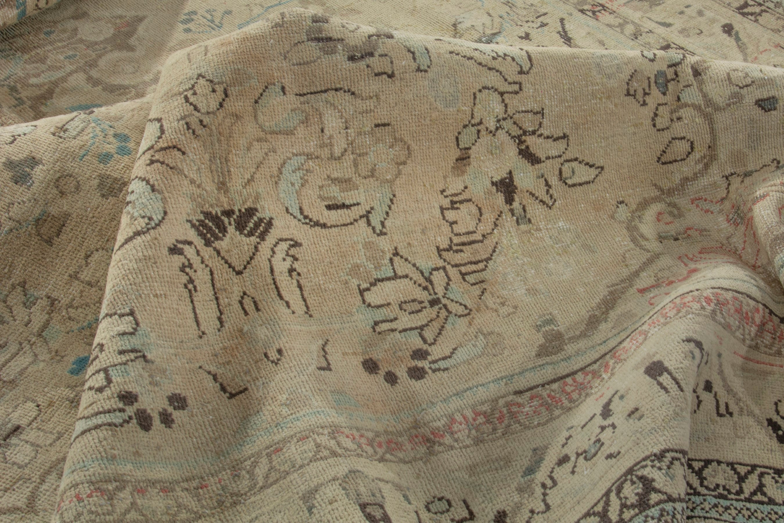 Persian Hamedan oversized rug in beige and taupe, view 19 of 20
