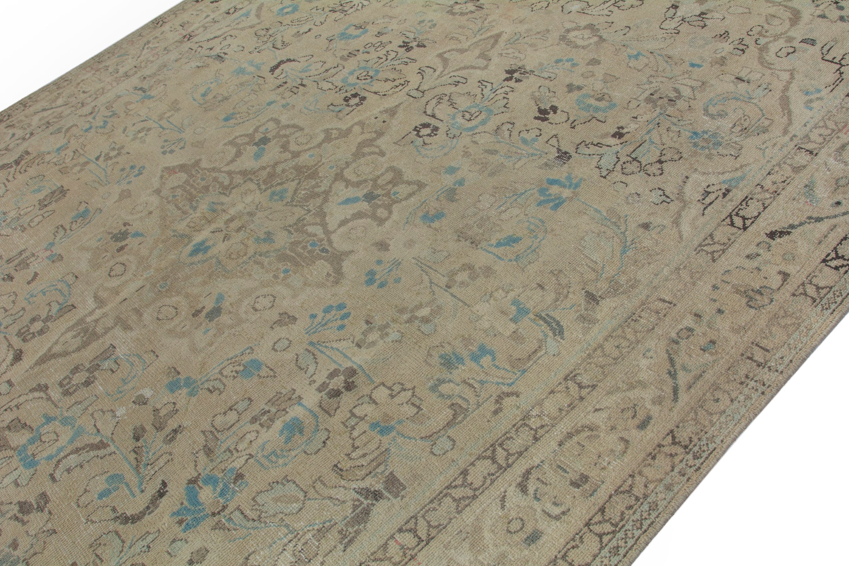 Persian Hamedan oversized rug in beige and taupe, view 6 of 20
