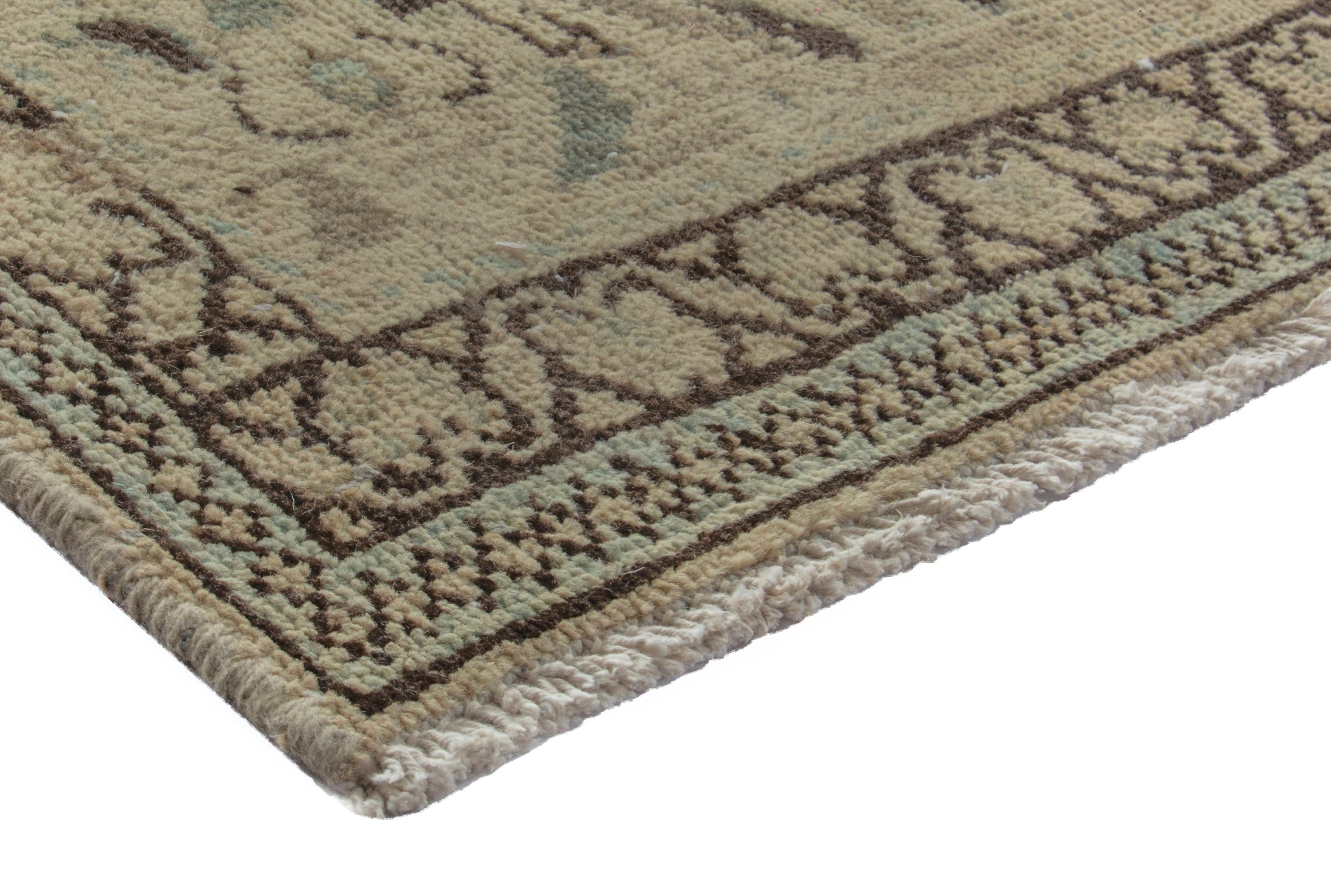 Persian Hamedan oversized rug in beige and taupe, view 4 of 20