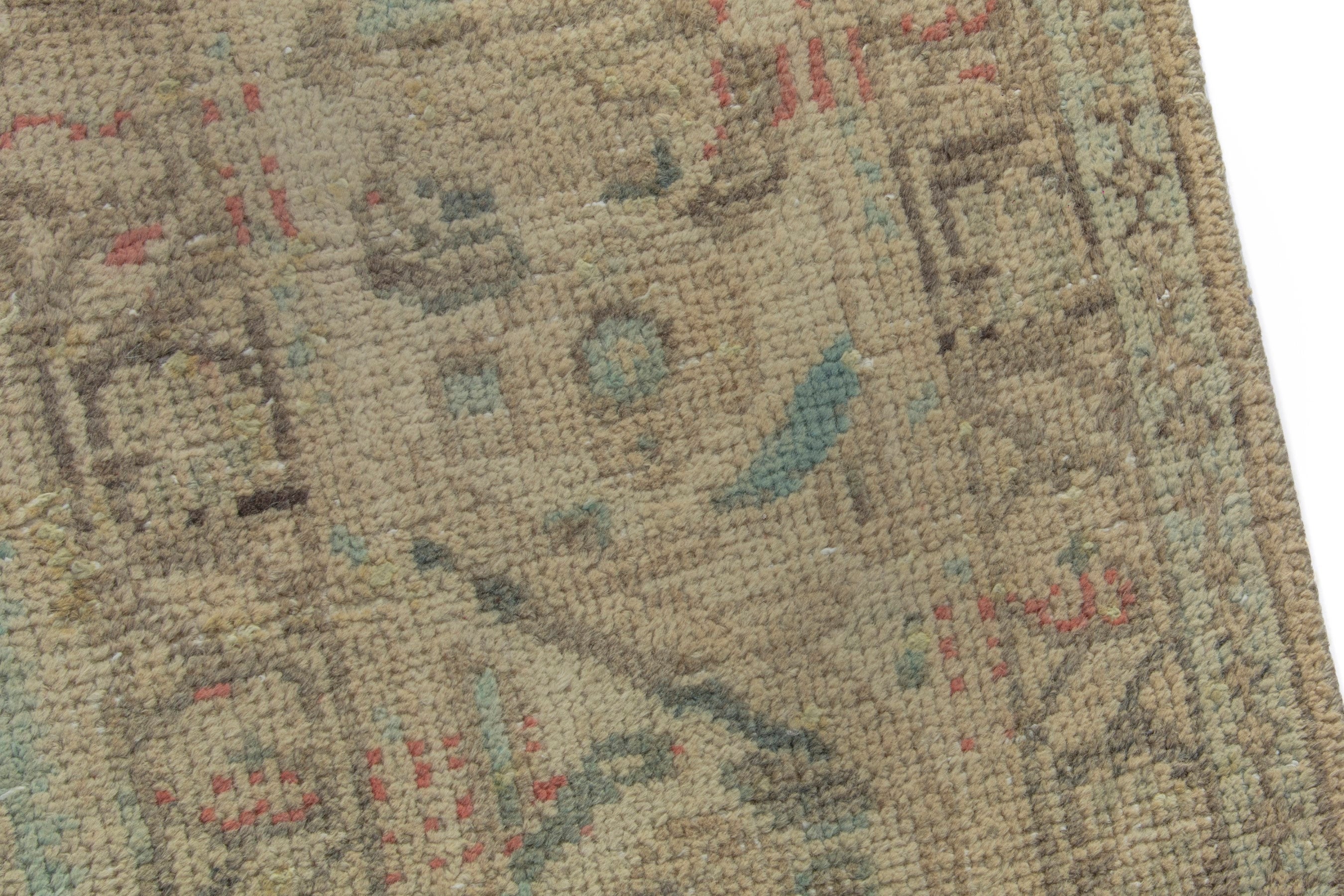 Persian Hamedan oversized rug in beige and taupe, view 7 of 20