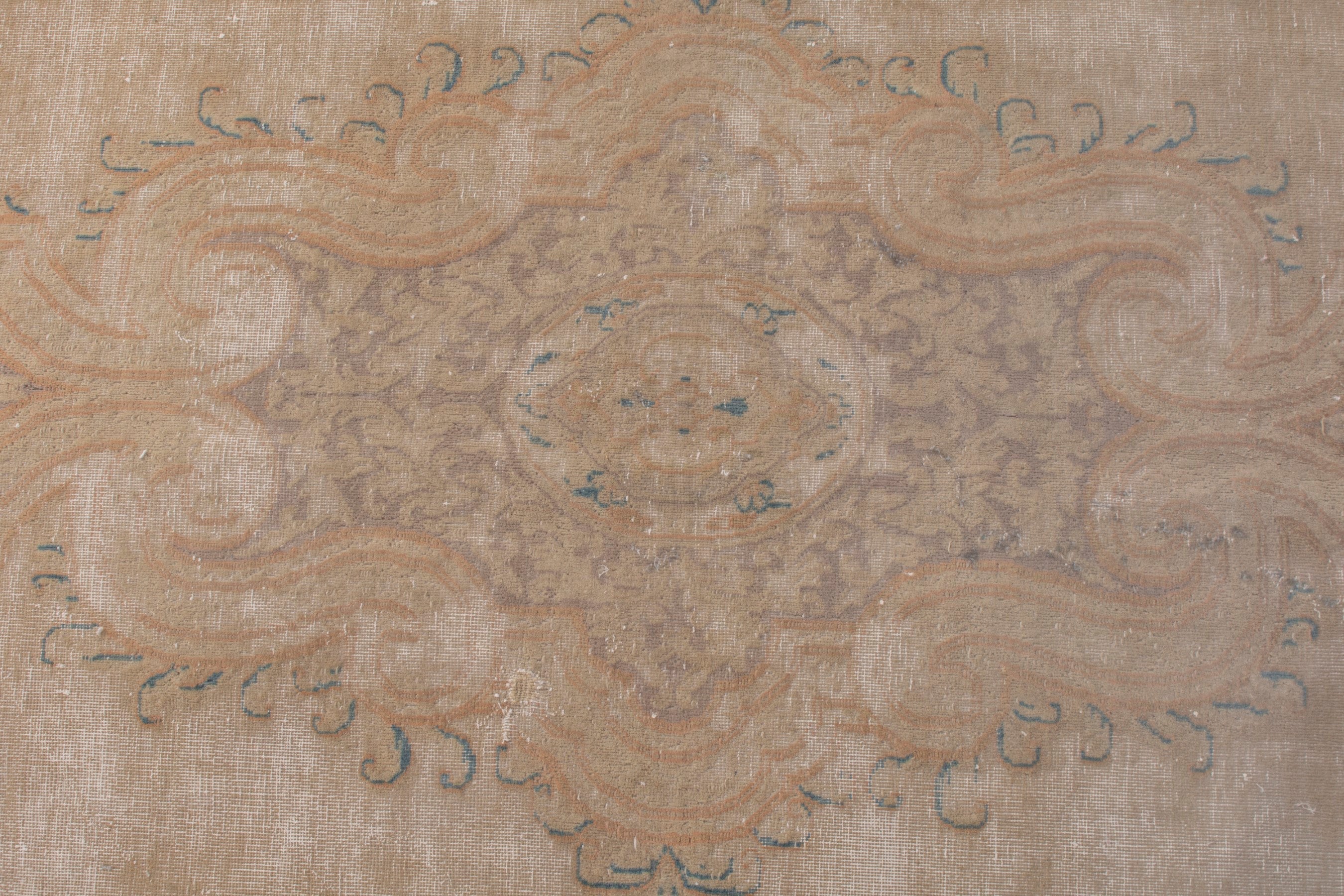 Persian Kerman oversized rug in beige and taupe, view 16 of 24