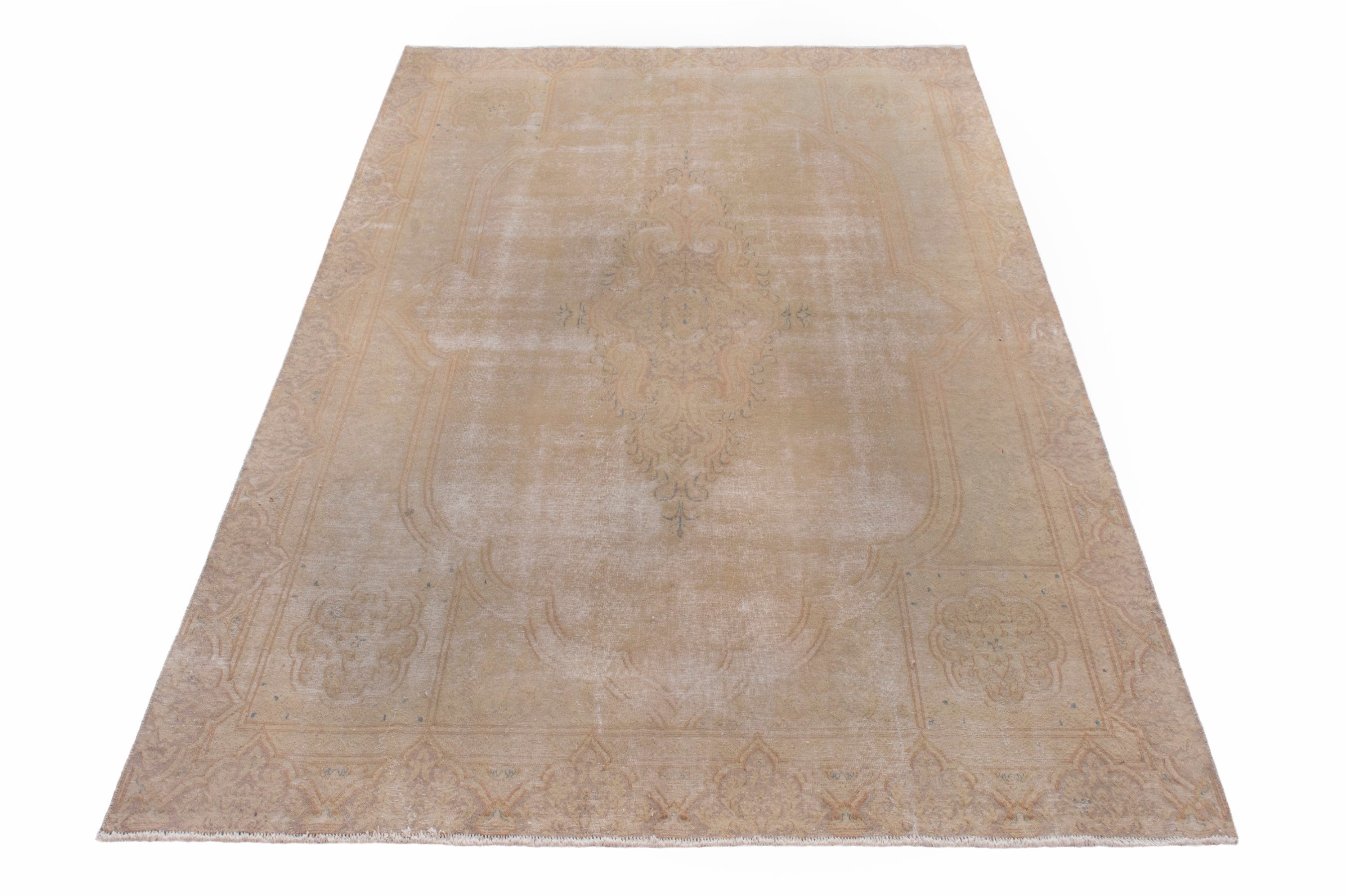 Persian Kerman oversized rug in beige and taupe, view 2 of 24