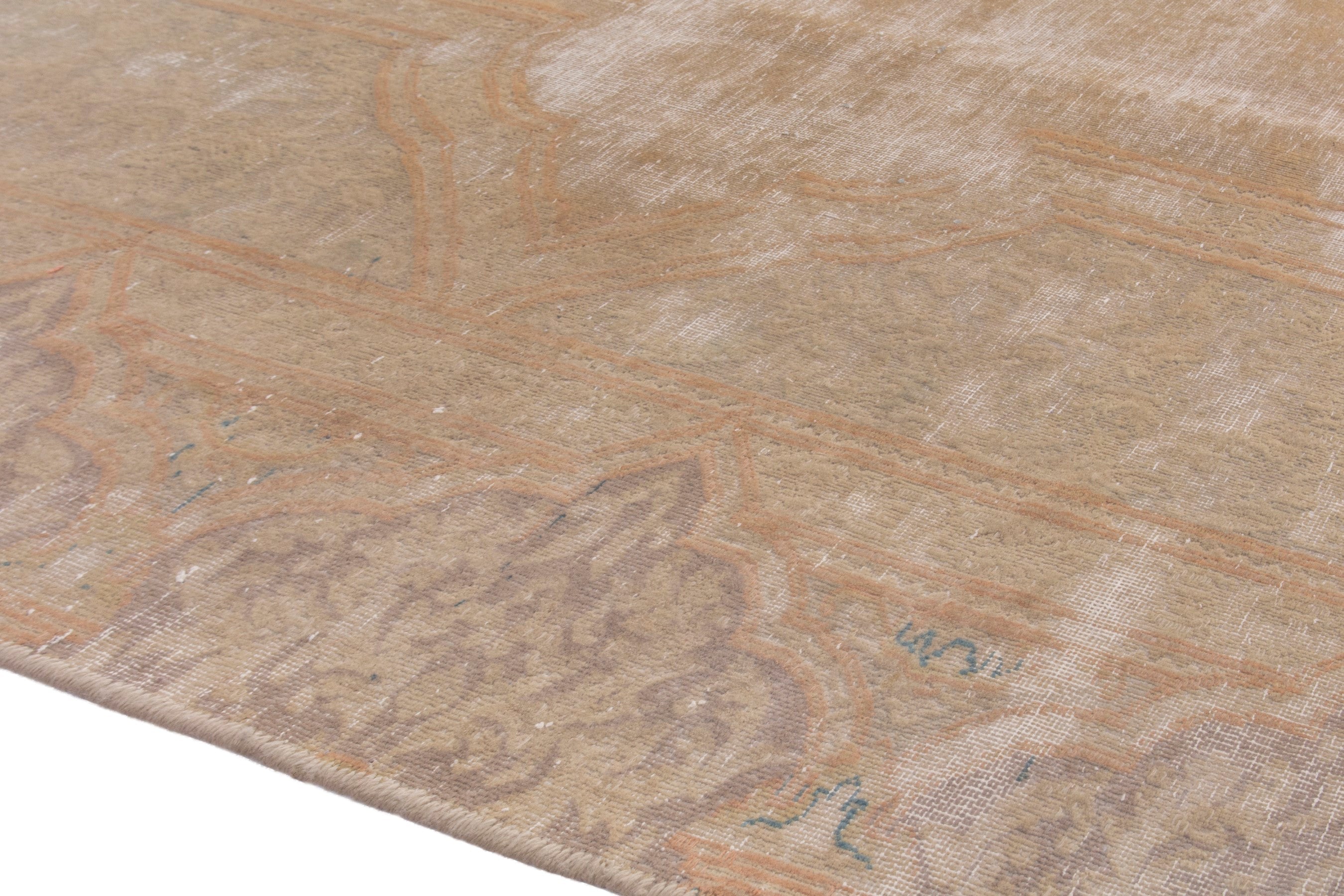 Persian Kerman oversized rug in beige and taupe, view 4 of 24