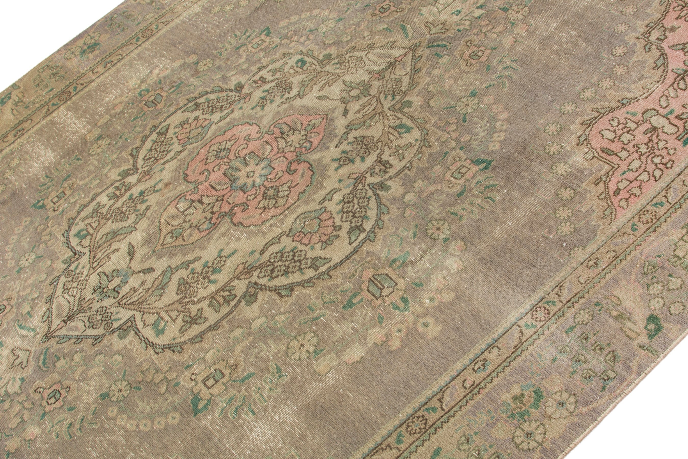 Persian Tabriz oversized rug in taupe and sage, view 6 of 19