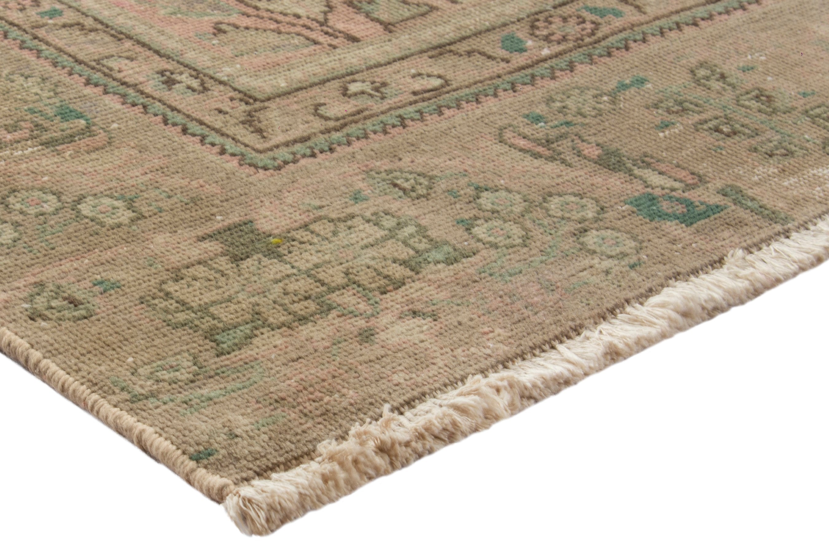 Persian Tabriz oversized rug in taupe and sage, view 4 of 19