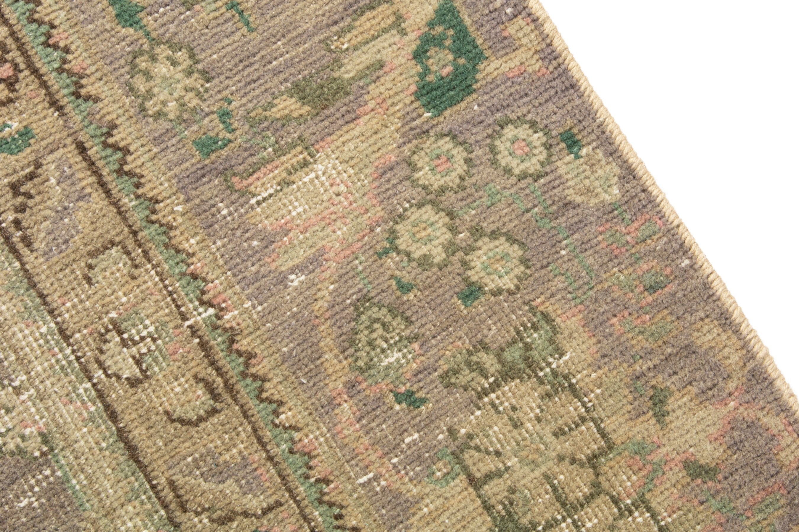 Persian Tabriz oversized rug in taupe and sage, view 7 of 19