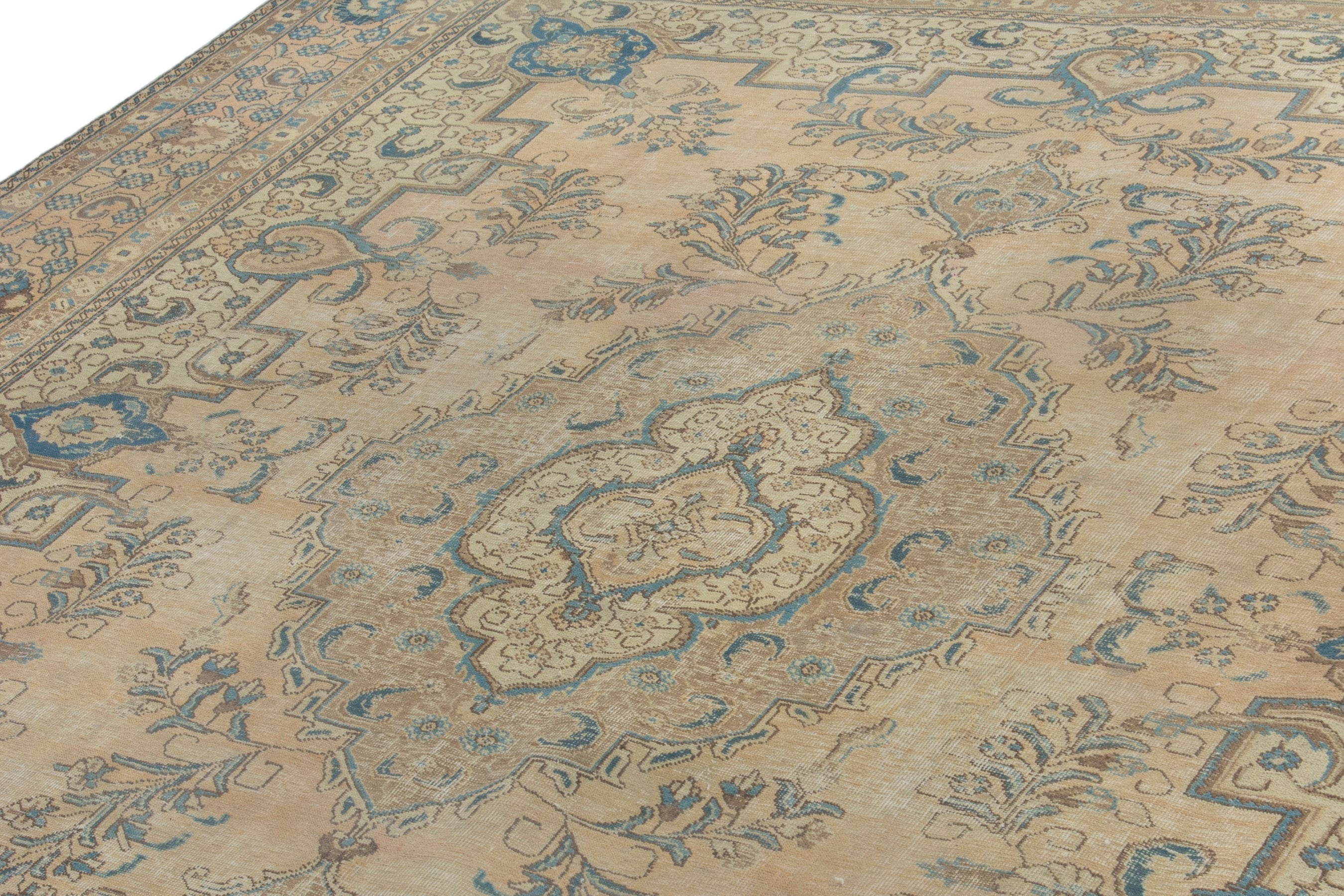 Persian Tabriz oversized rug in cream and sage, view 10 of 21