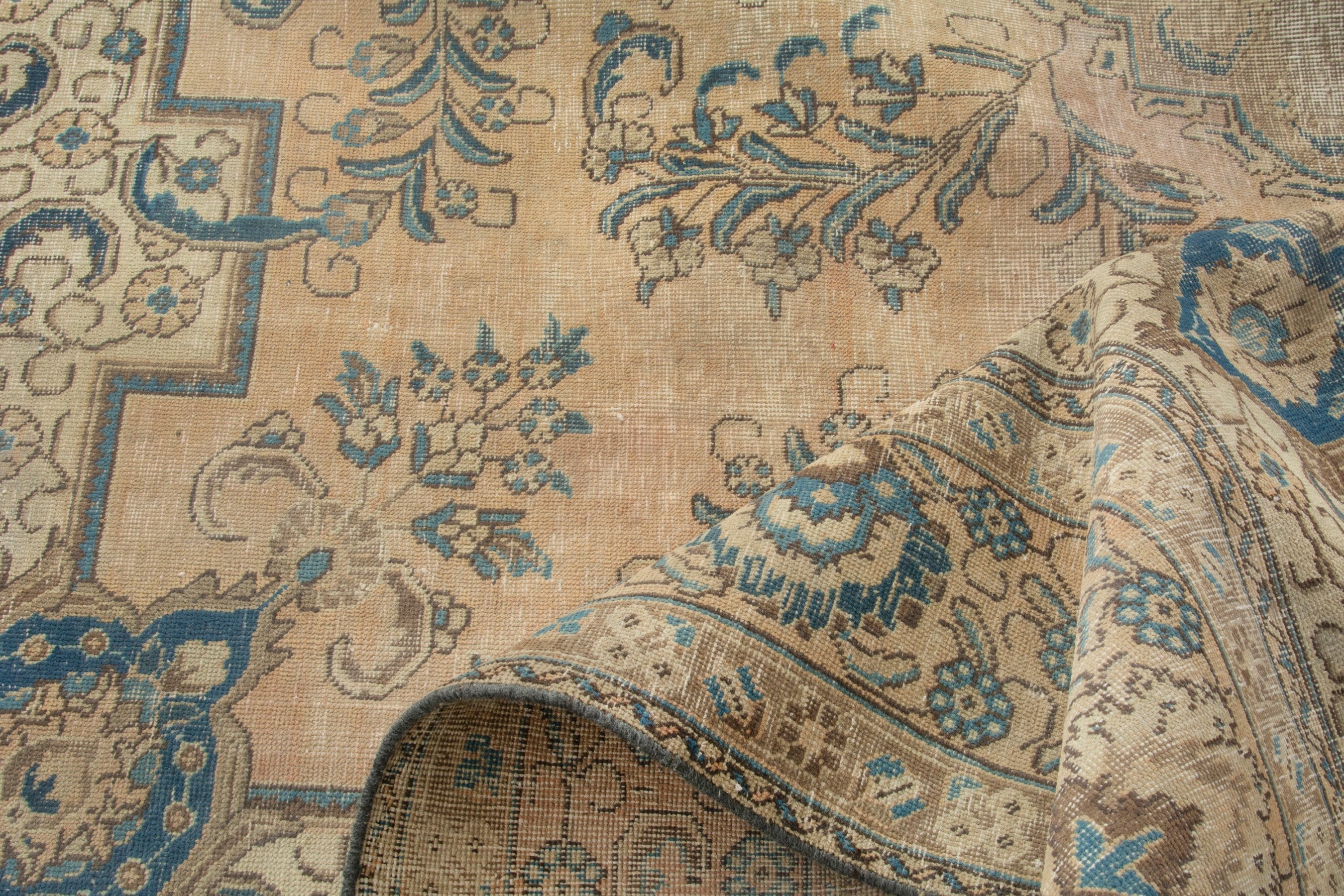 Persian Tabriz oversized rug in cream and sage, view 19 of 21