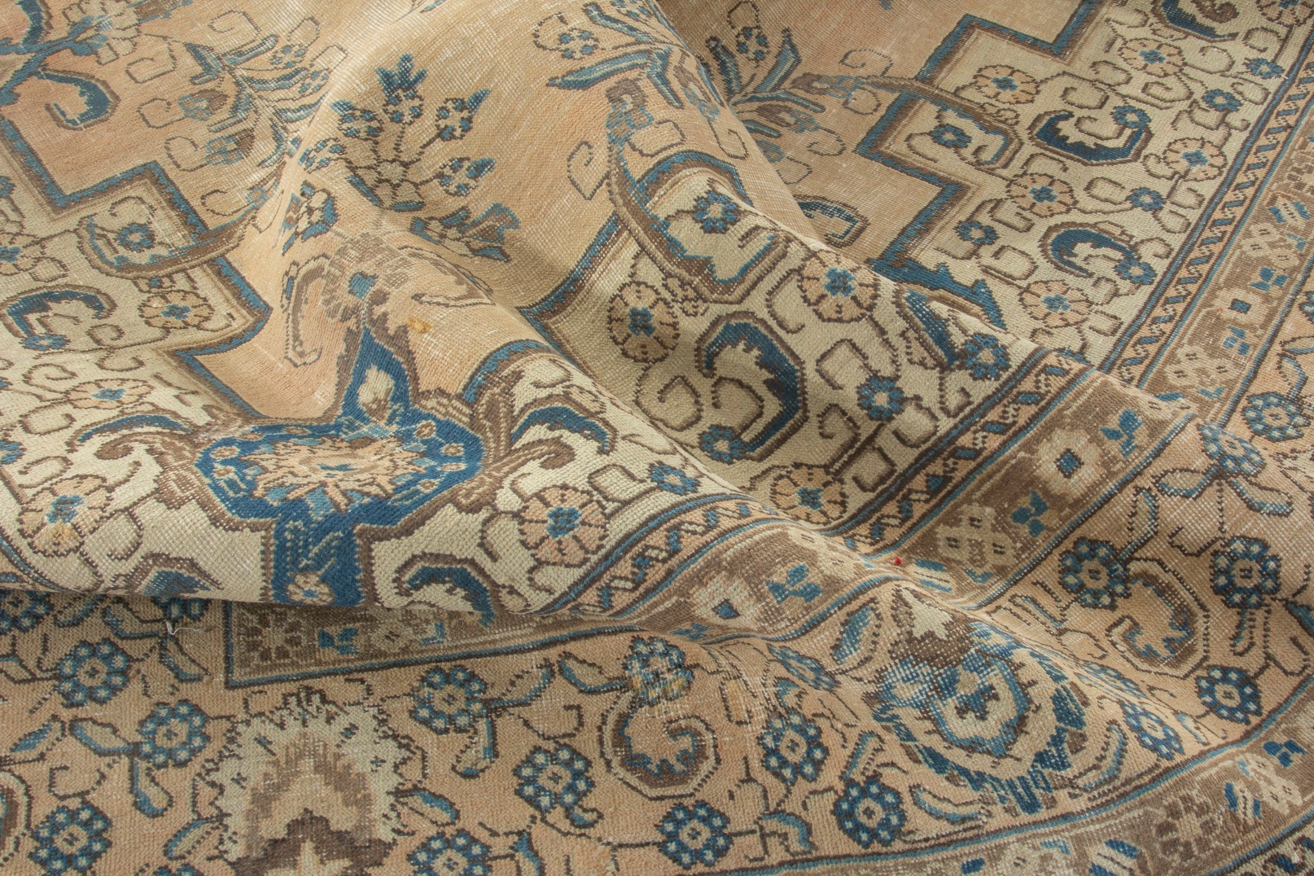 Persian Tabriz oversized rug in cream and sage, view 20 of 21