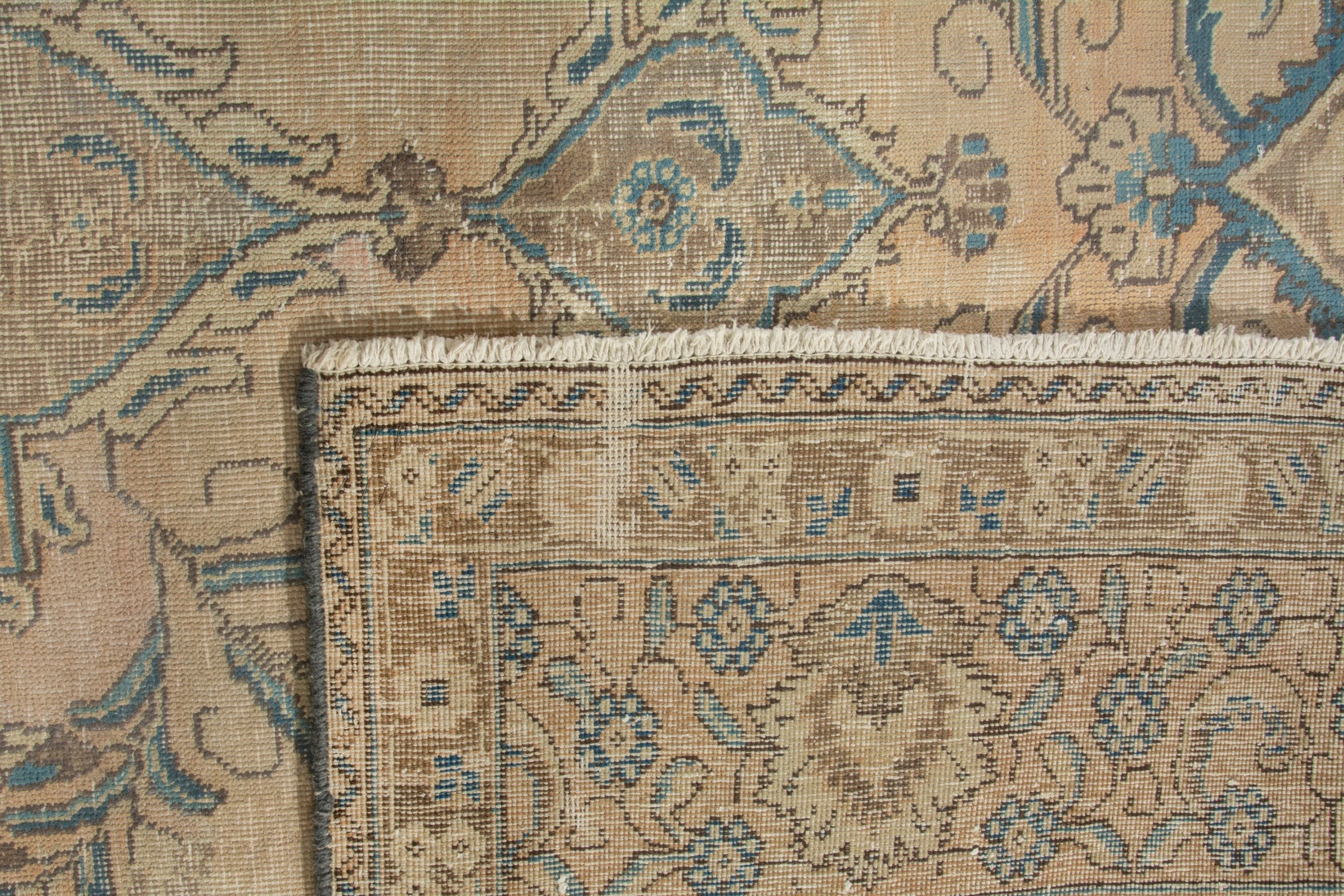 Persian Tabriz oversized rug in cream and sage, view 21 of 21