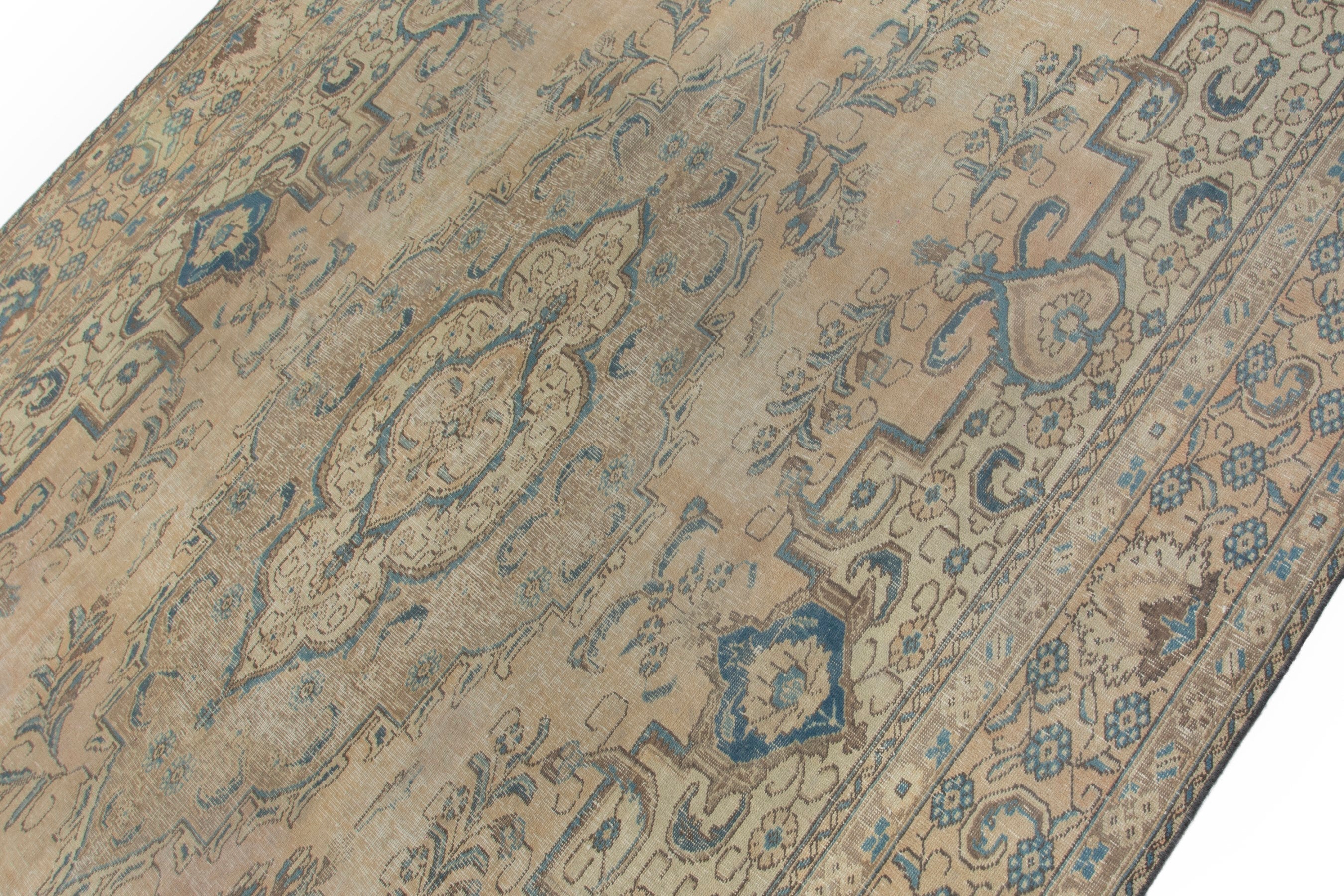 Persian Tabriz oversized rug in cream and sage, view 6 of 21