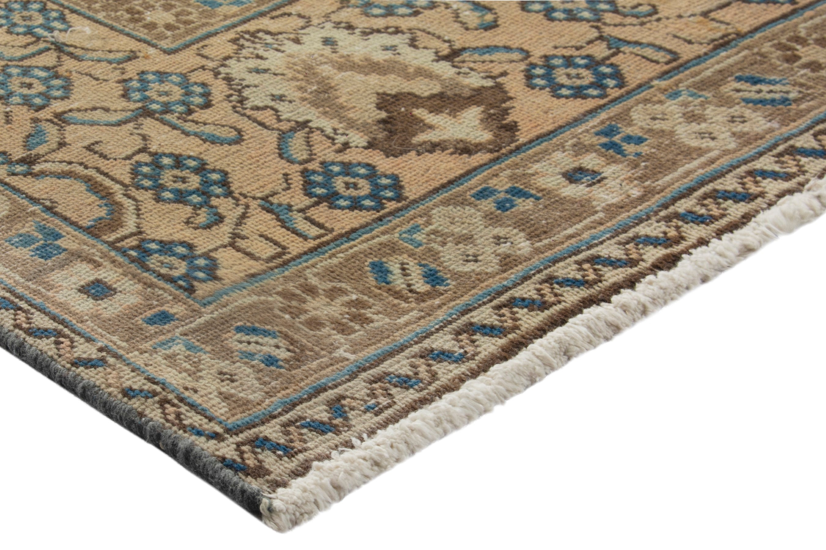 Persian Tabriz oversized rug in cream and sage, view 4 of 21