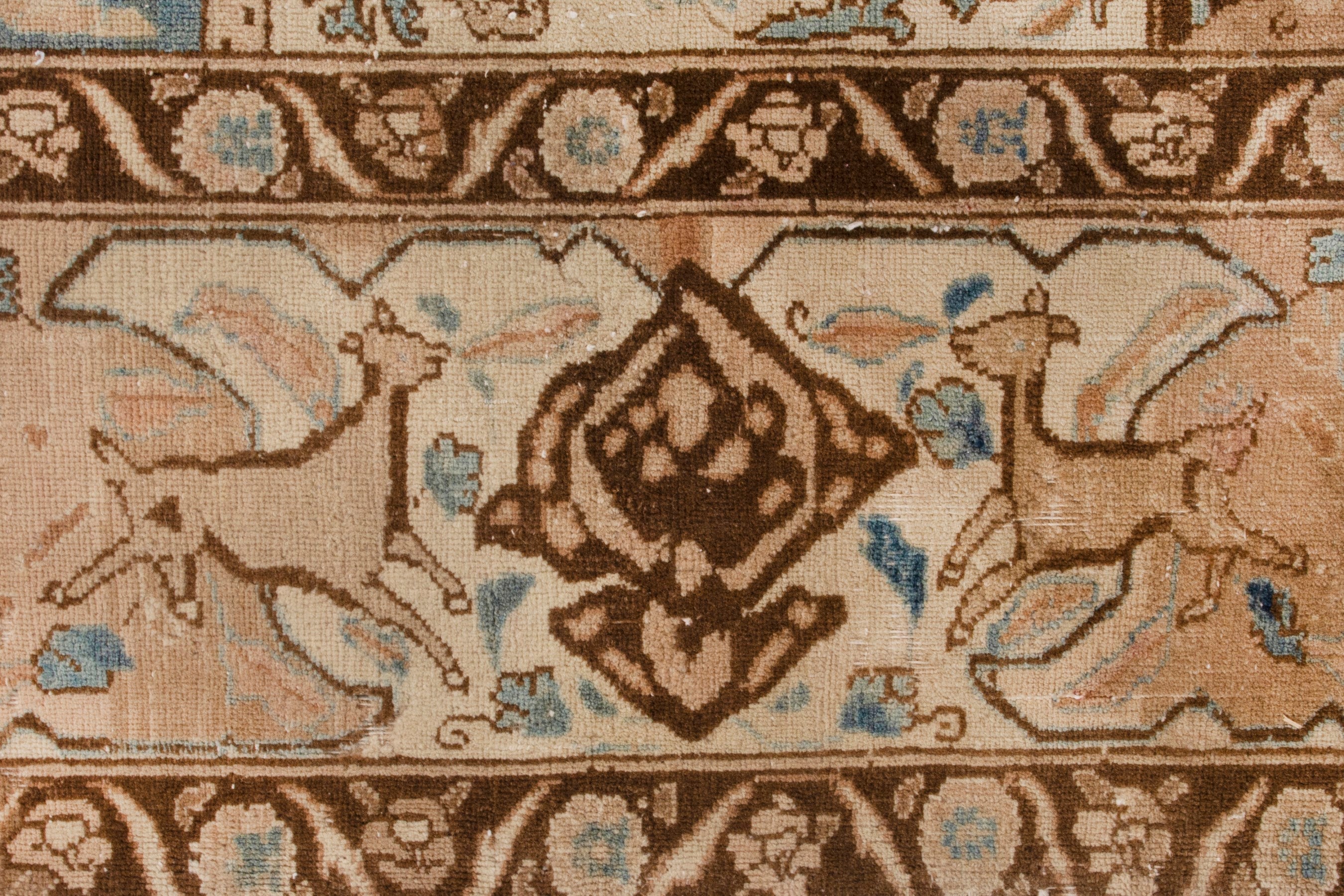 Persian Kashmar oversized rug in cream and burgundy, view 17 of 22