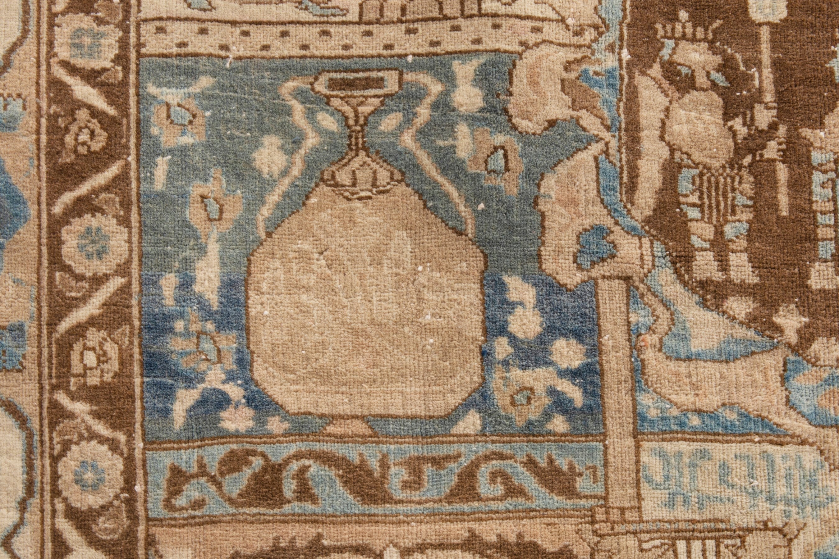 Persian Kashmar oversized rug in cream and burgundy, view 18 of 22