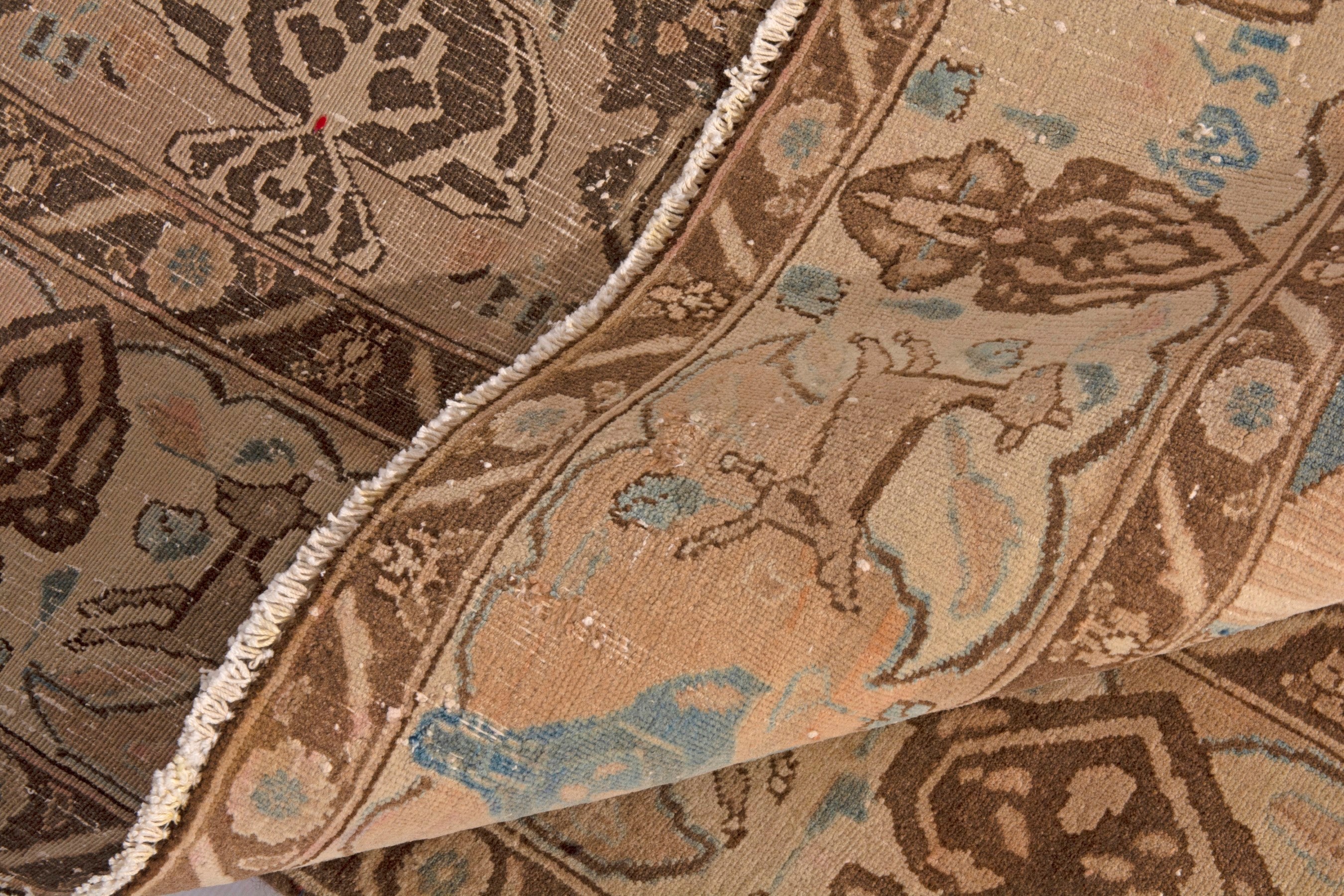 Persian Kashmar oversized rug in cream and burgundy, view 19 of 22