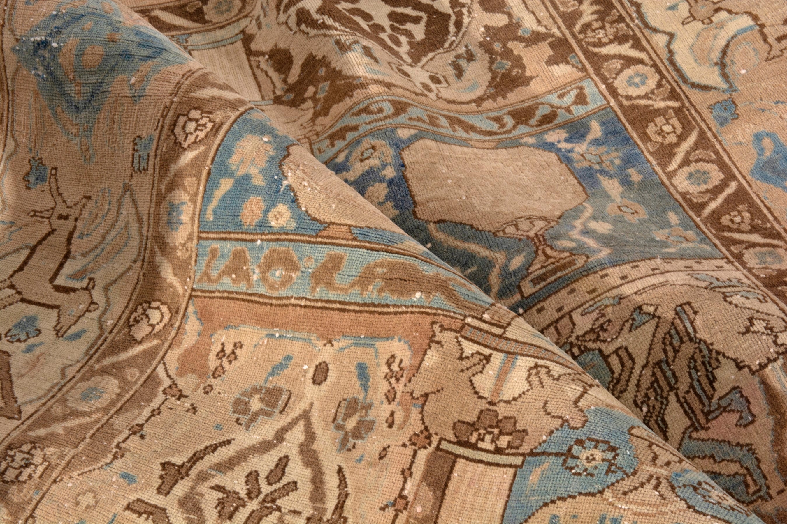 Persian Kashmar oversized rug in cream and burgundy, view 20 of 22