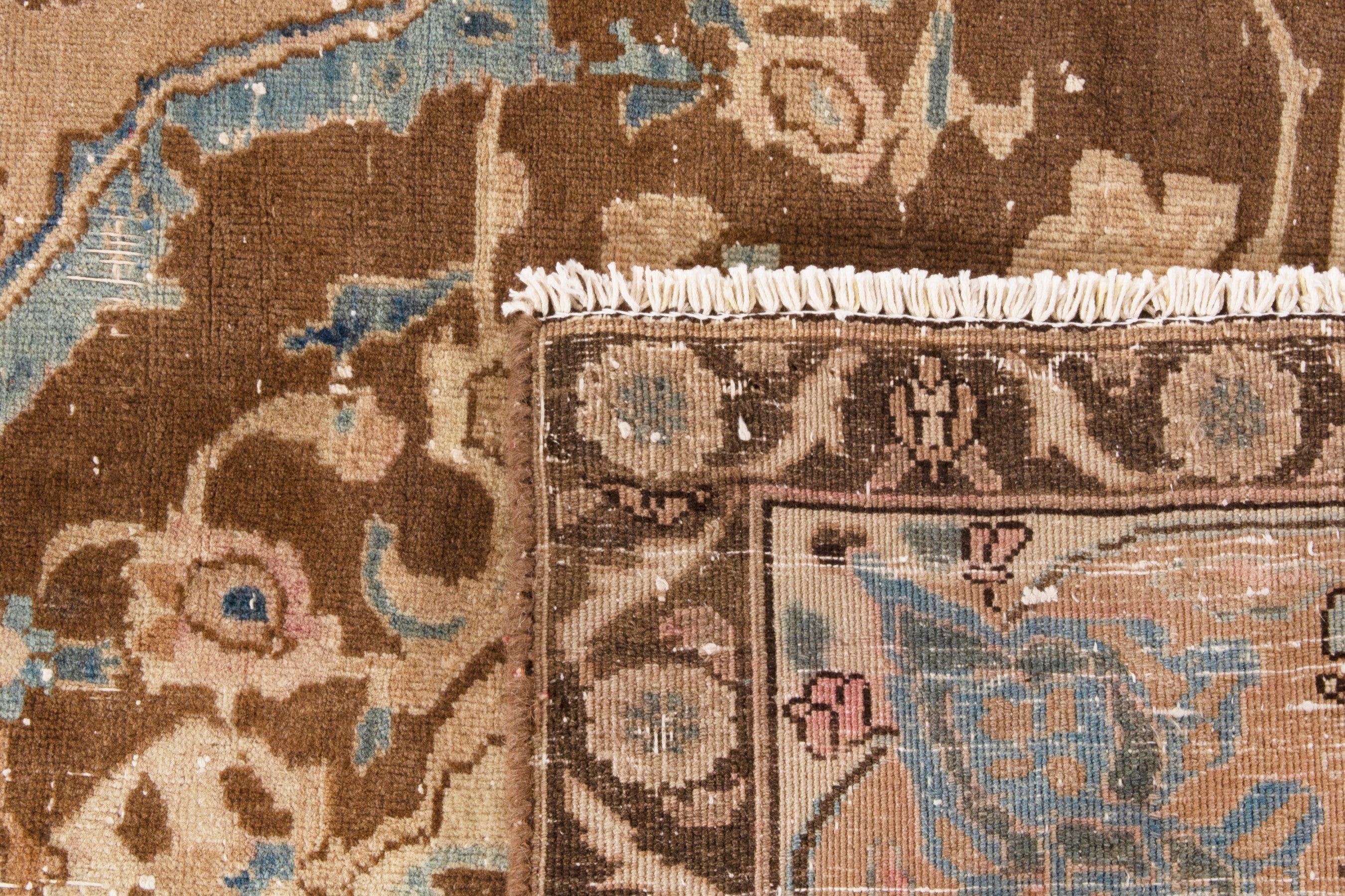 Persian Kashmar oversized rug in cream and burgundy, view 22 of 22