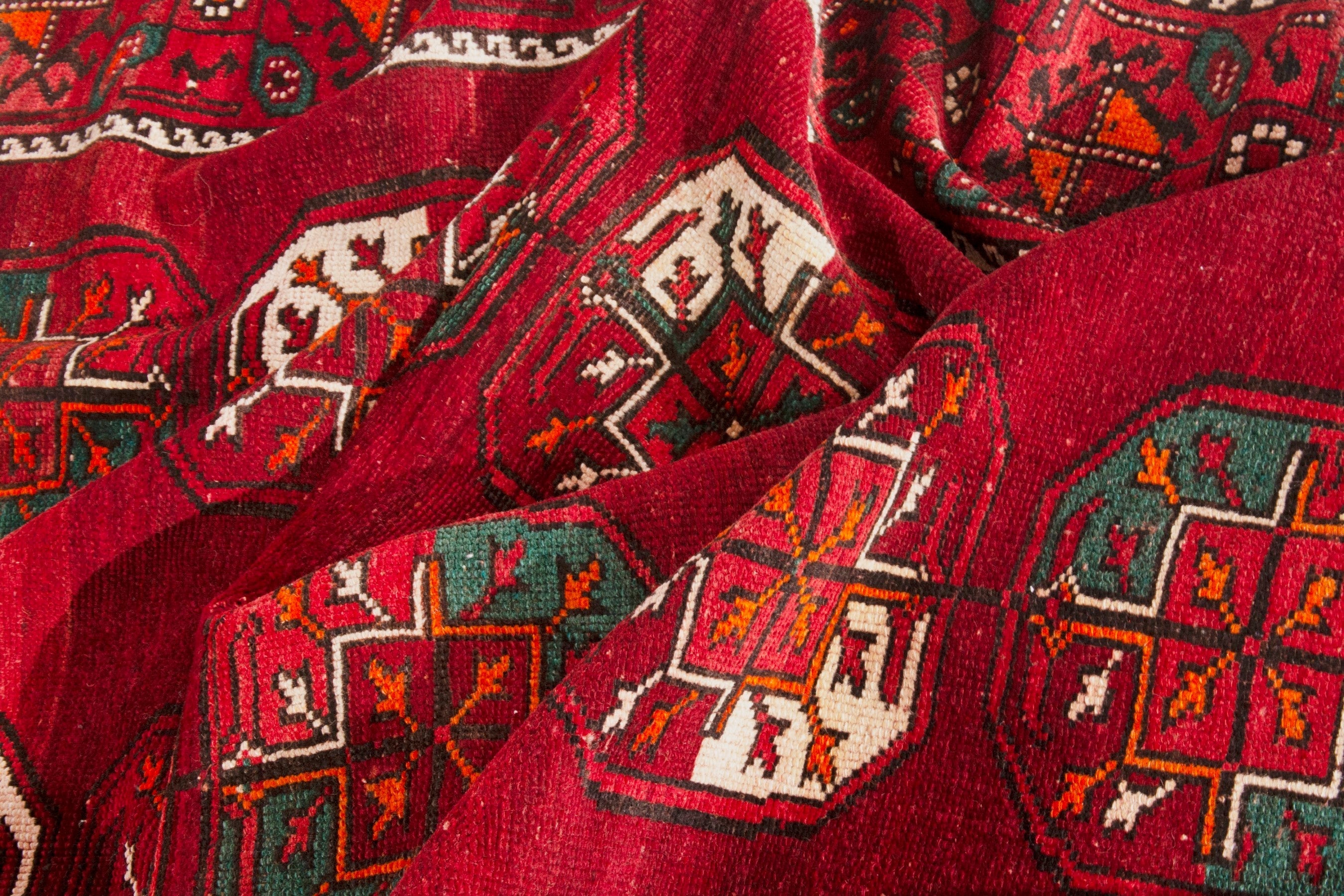 Persian Ghoochan area rug in deep red and burgundy, view 20 of 22