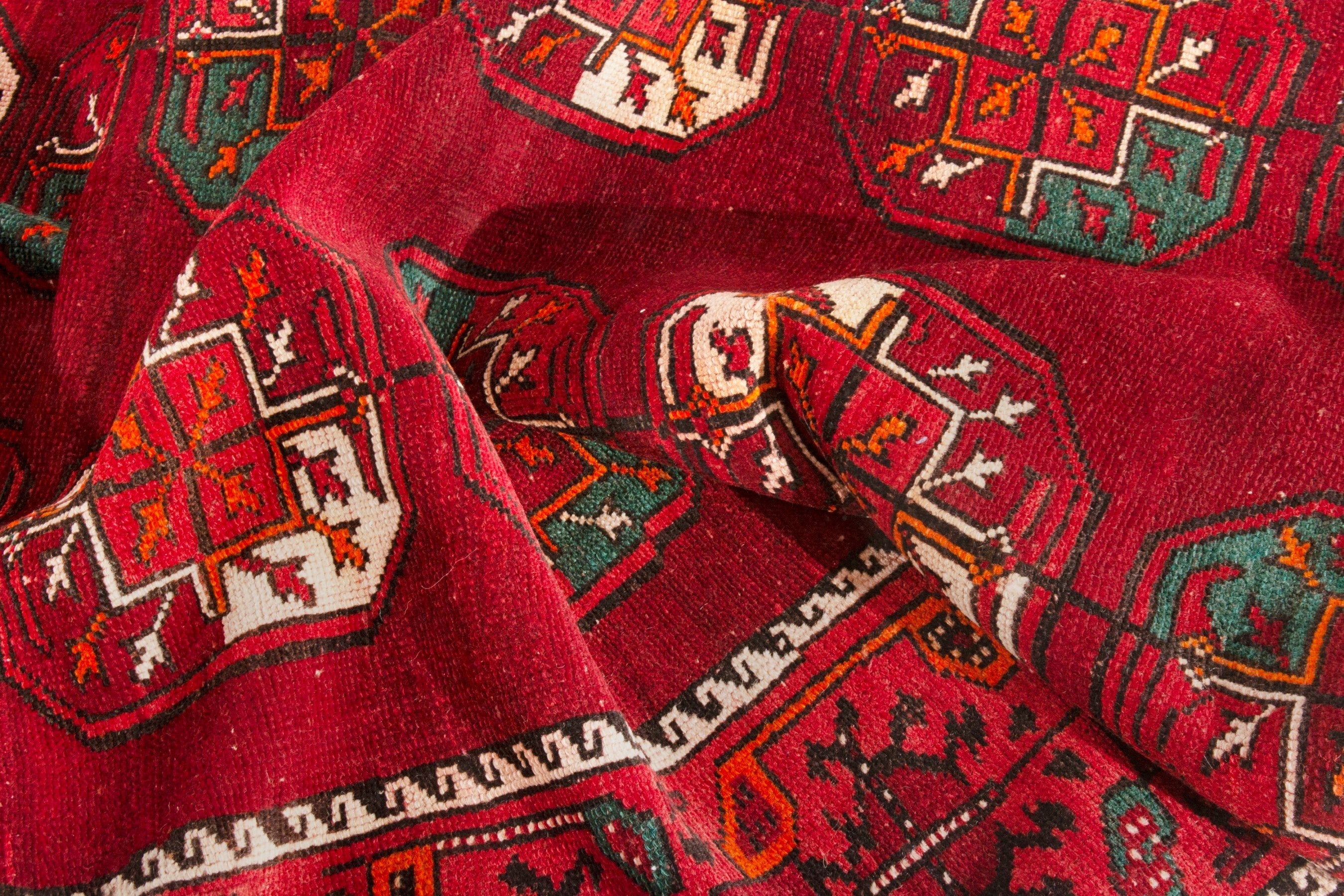 Persian Ghoochan area rug in deep red and burgundy, view 21 of 22
