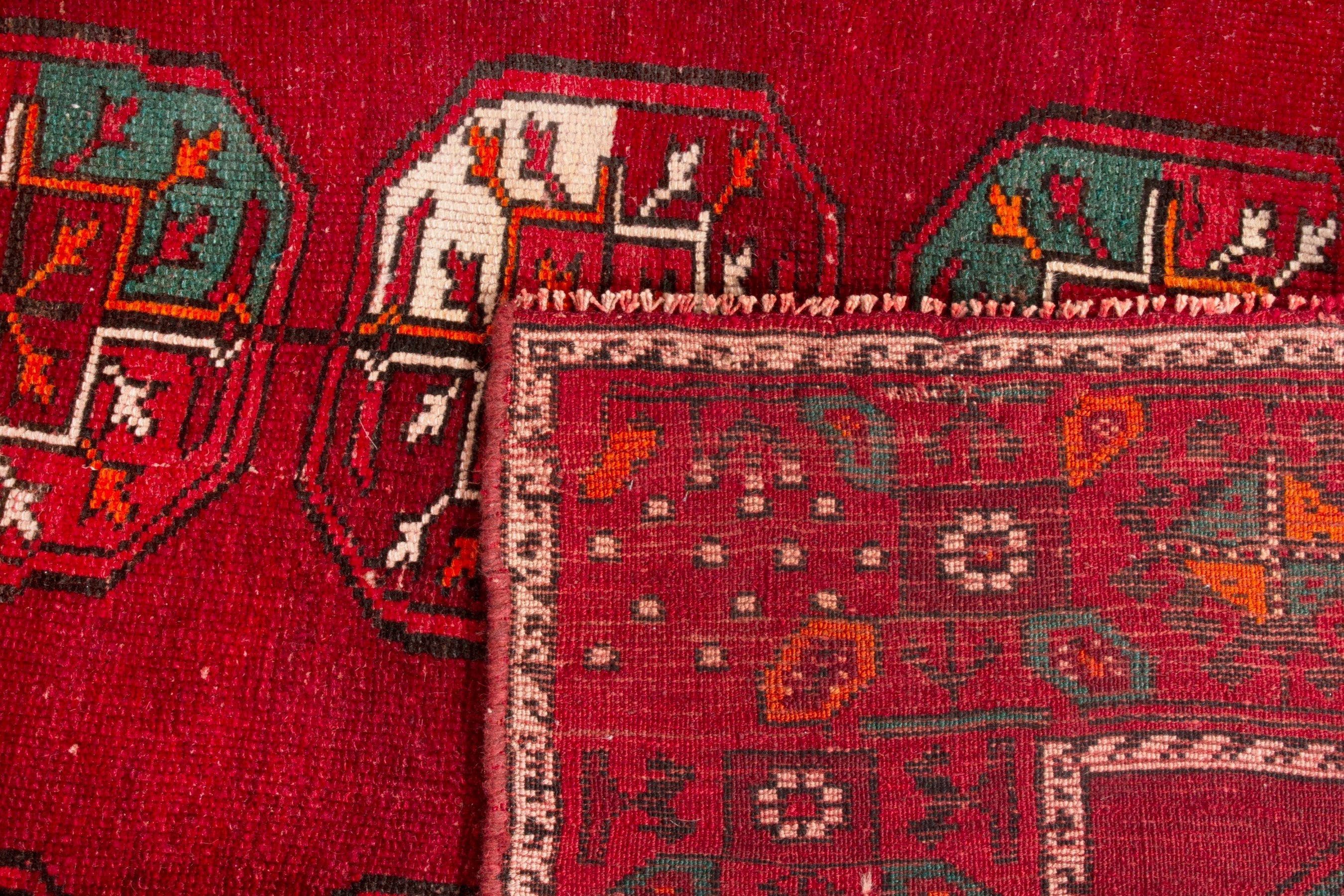 Persian Ghoochan area rug in deep red and burgundy, view 22 of 22