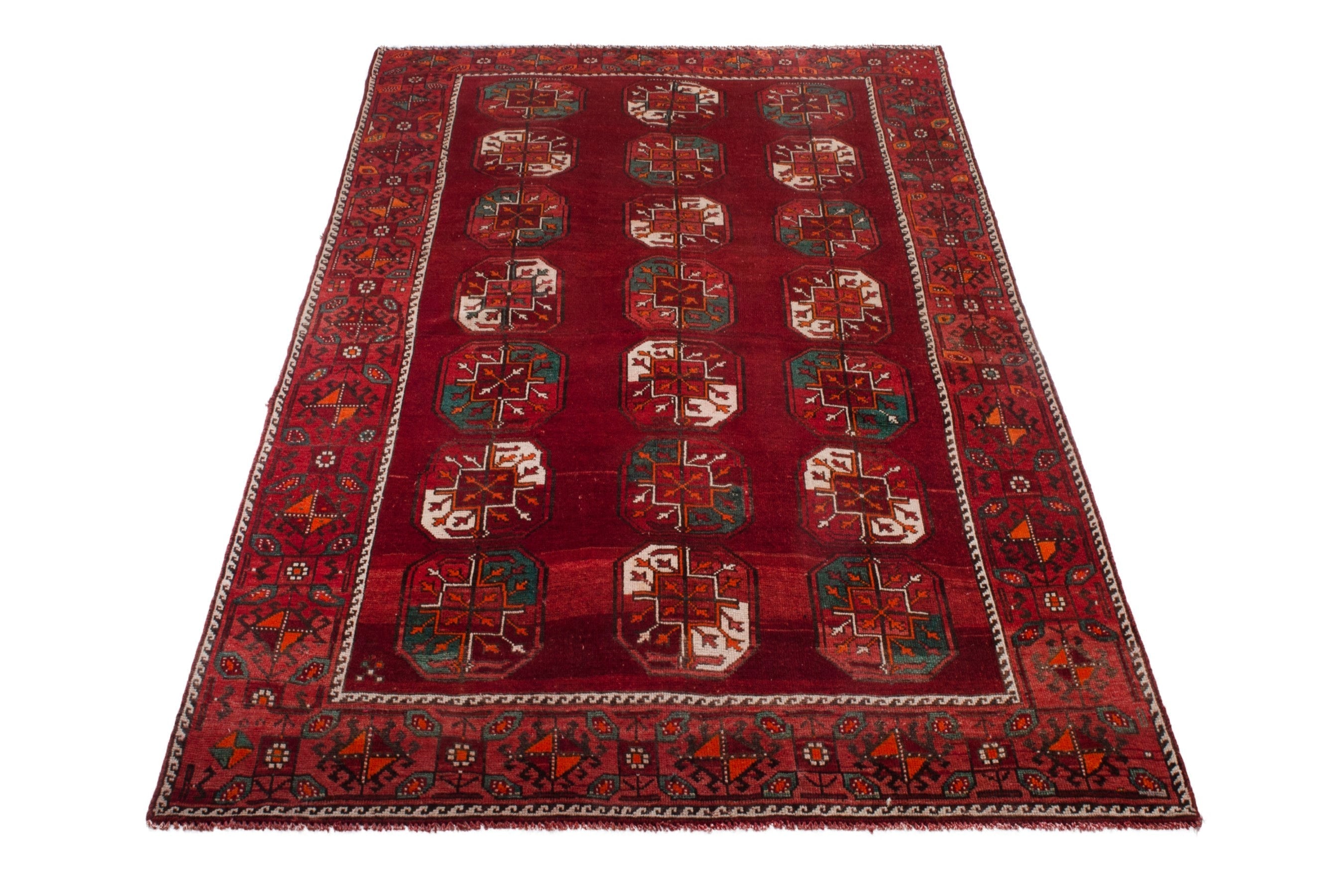 Persian Ghoochan area rug in deep red and burgundy, view 2 of 22