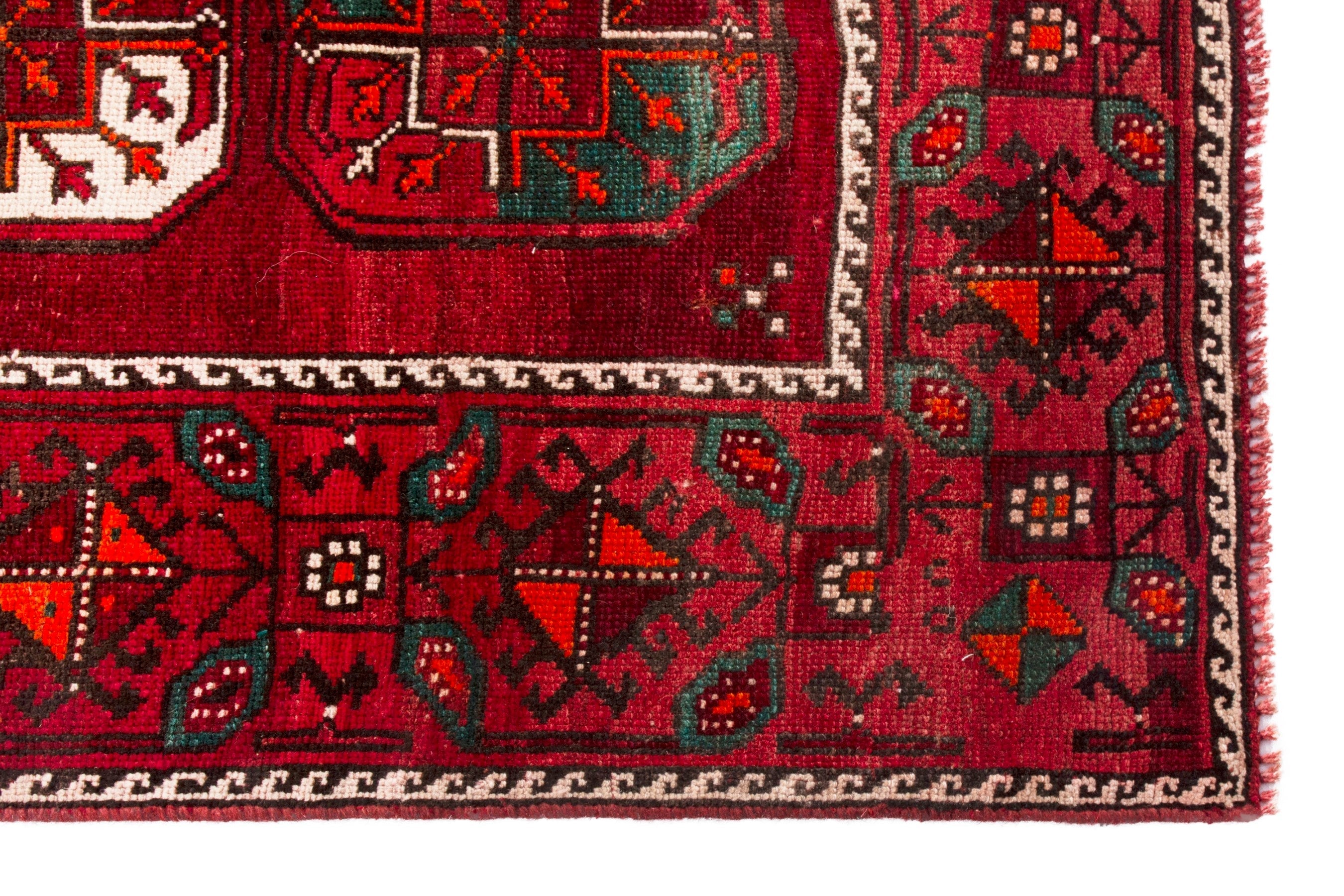 Persian Ghoochan area rug in deep red and burgundy, view 10 of 22