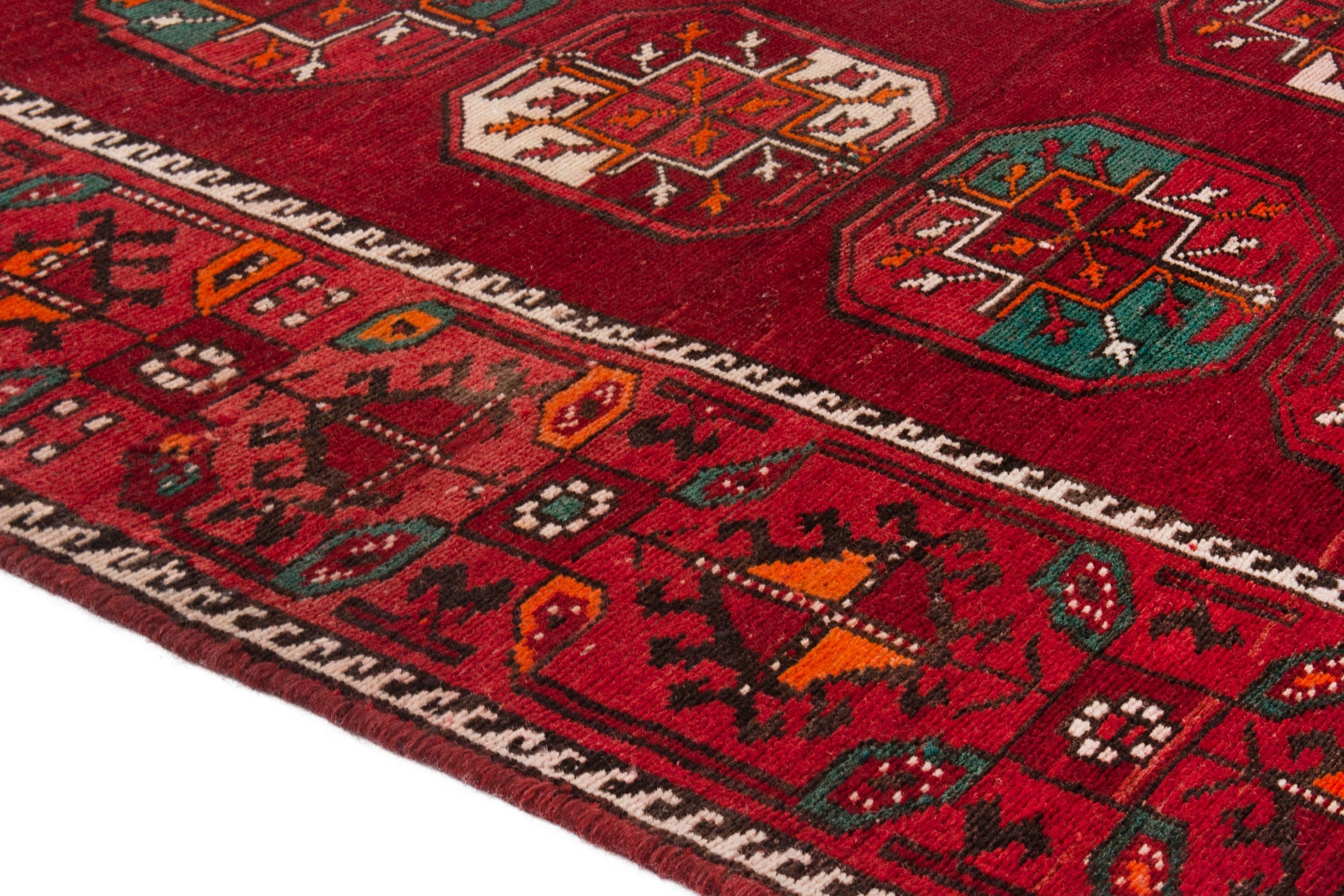 Persian Ghoochan area rug in deep red and burgundy, view 6 of 22