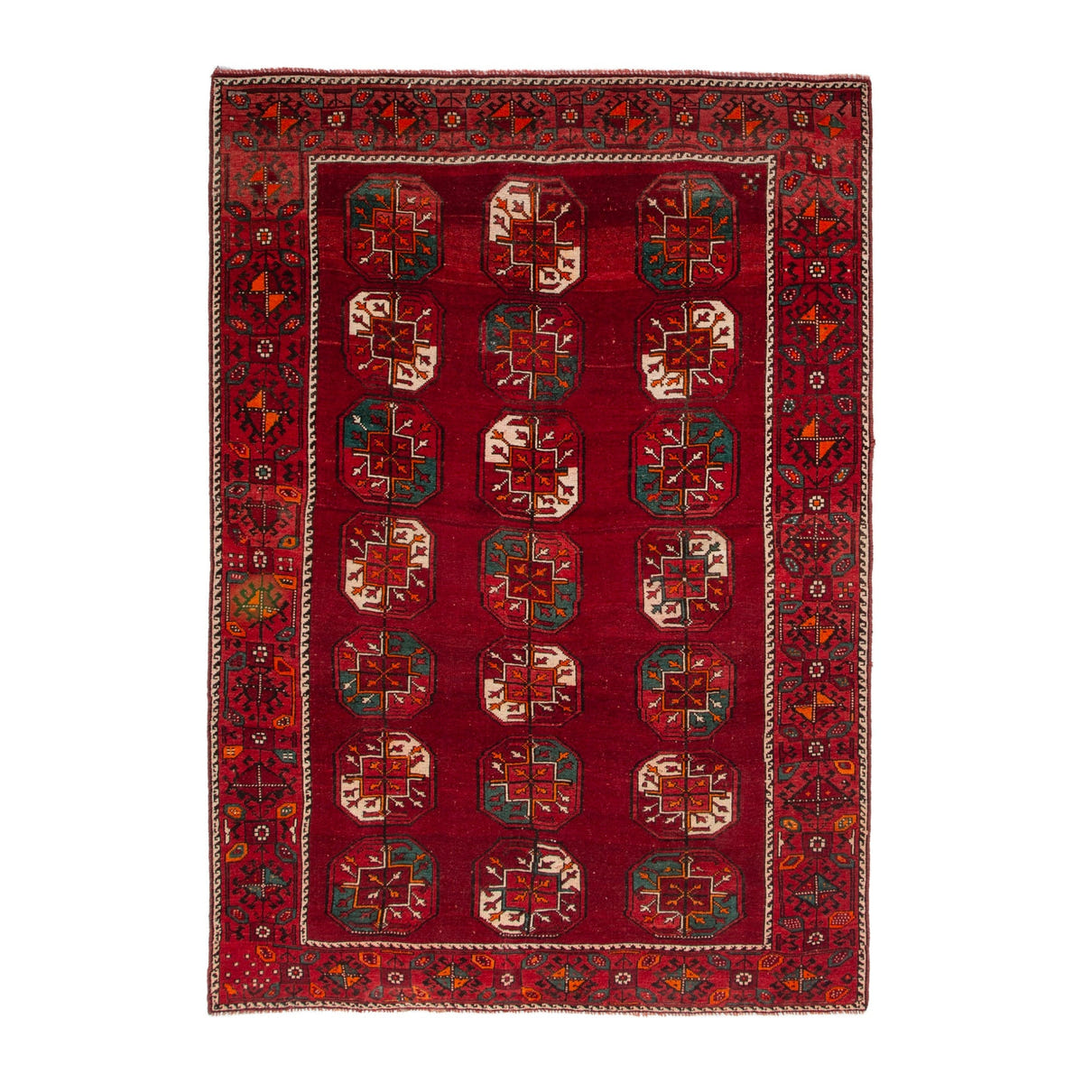Persian Ghoochan area rug in deep red and burgundy, 6'3" x 8'10"