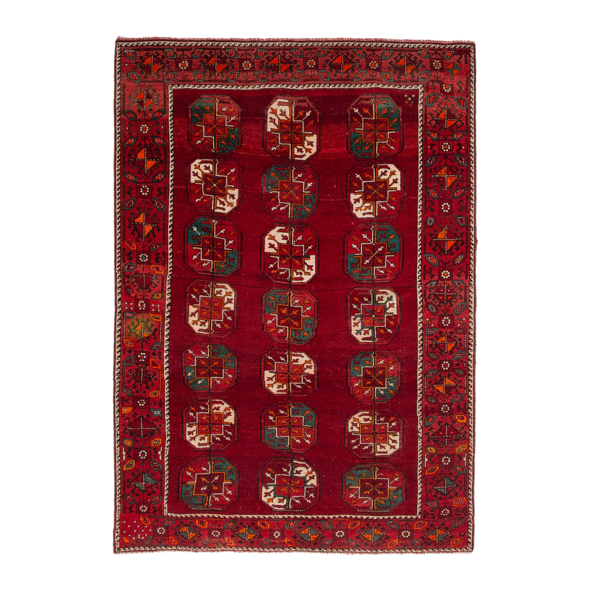 Persian Ghoochan area rug in deep red and burgundy, 6'3" x 8'10"