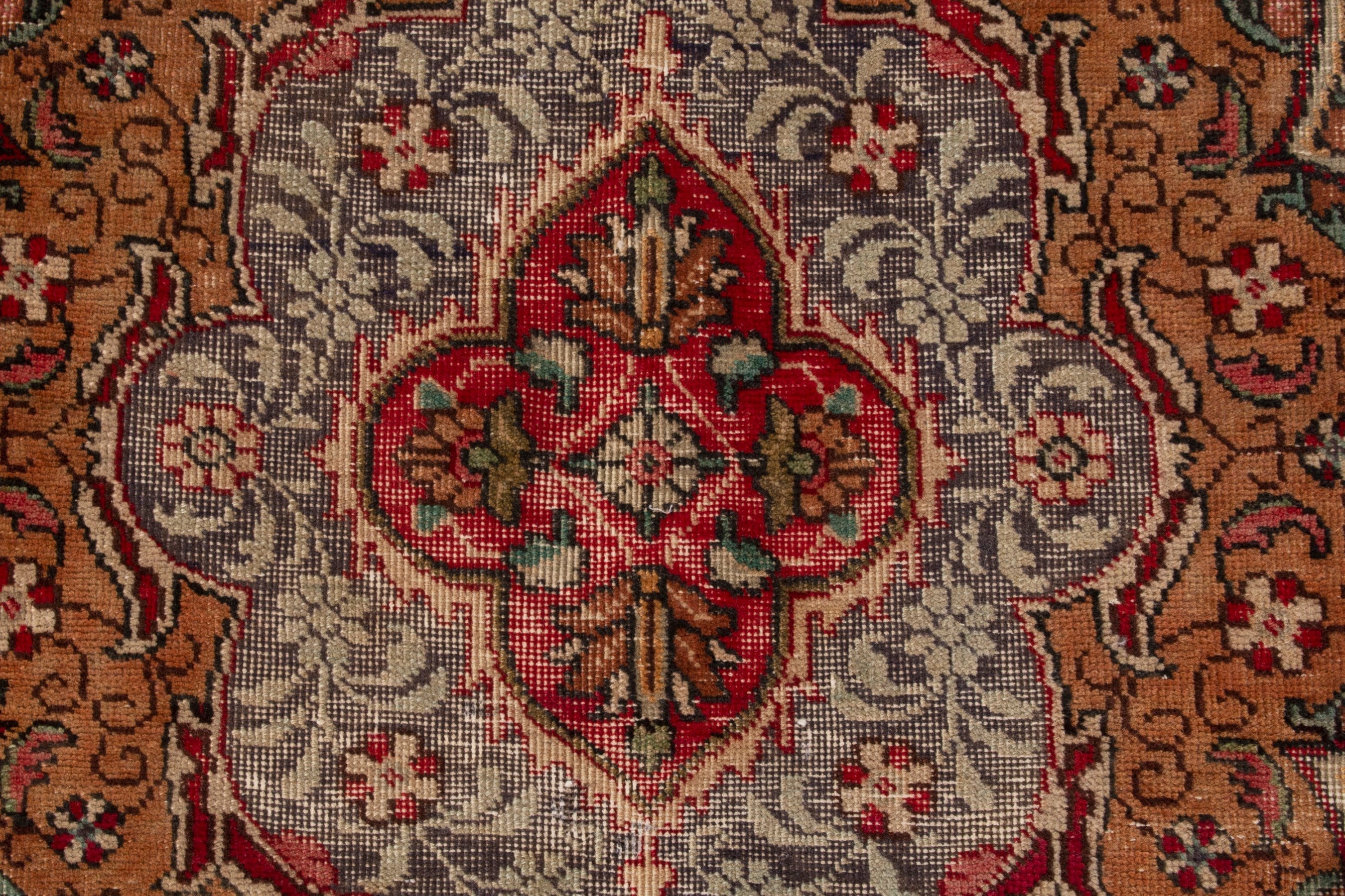 Persian Tabriz oversized rug in cream and burgundy, view 17 of 22