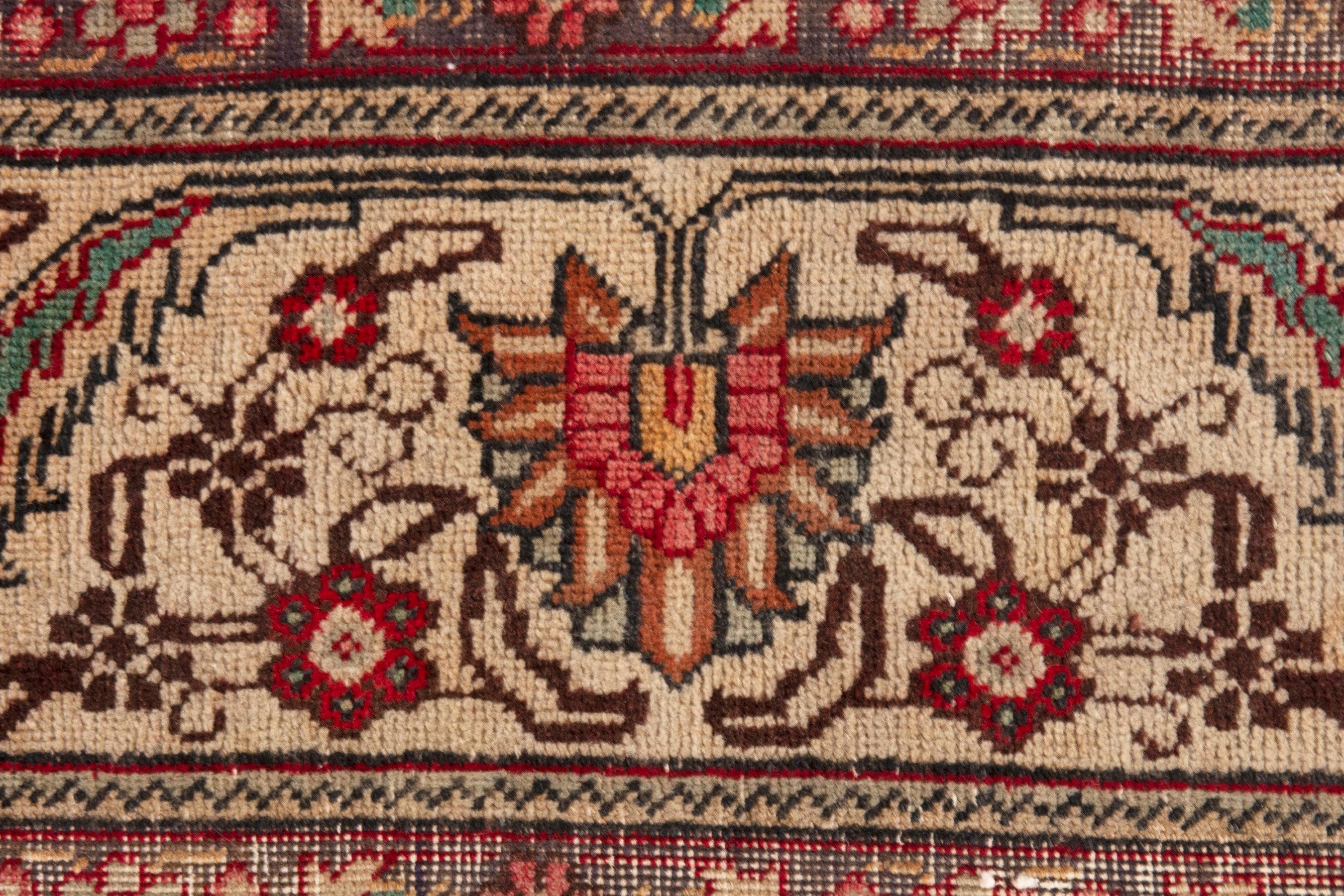 Persian Tabriz oversized rug in cream and burgundy, view 12 of 22