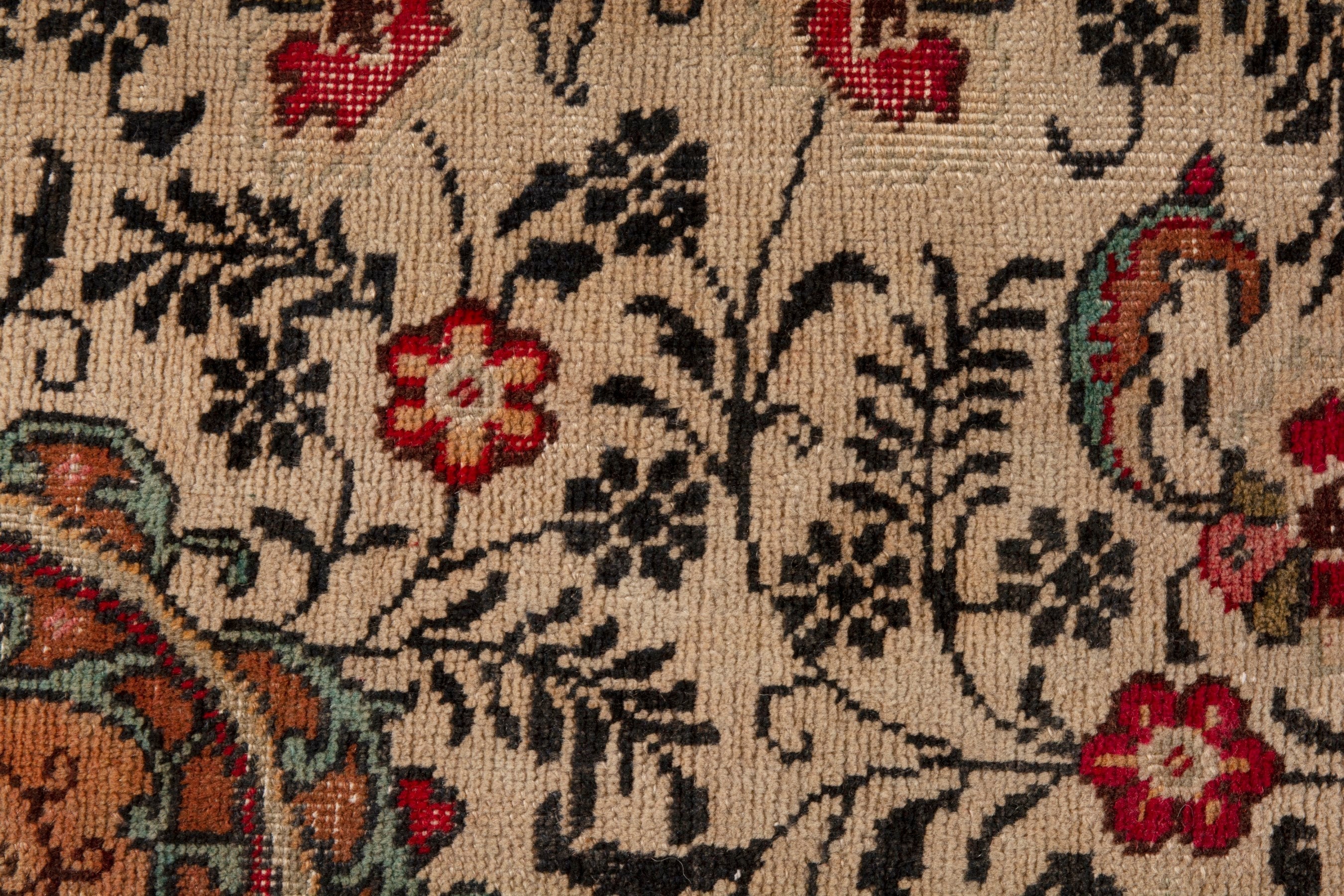 Persian Tabriz oversized rug in cream and burgundy, view 18 of 22