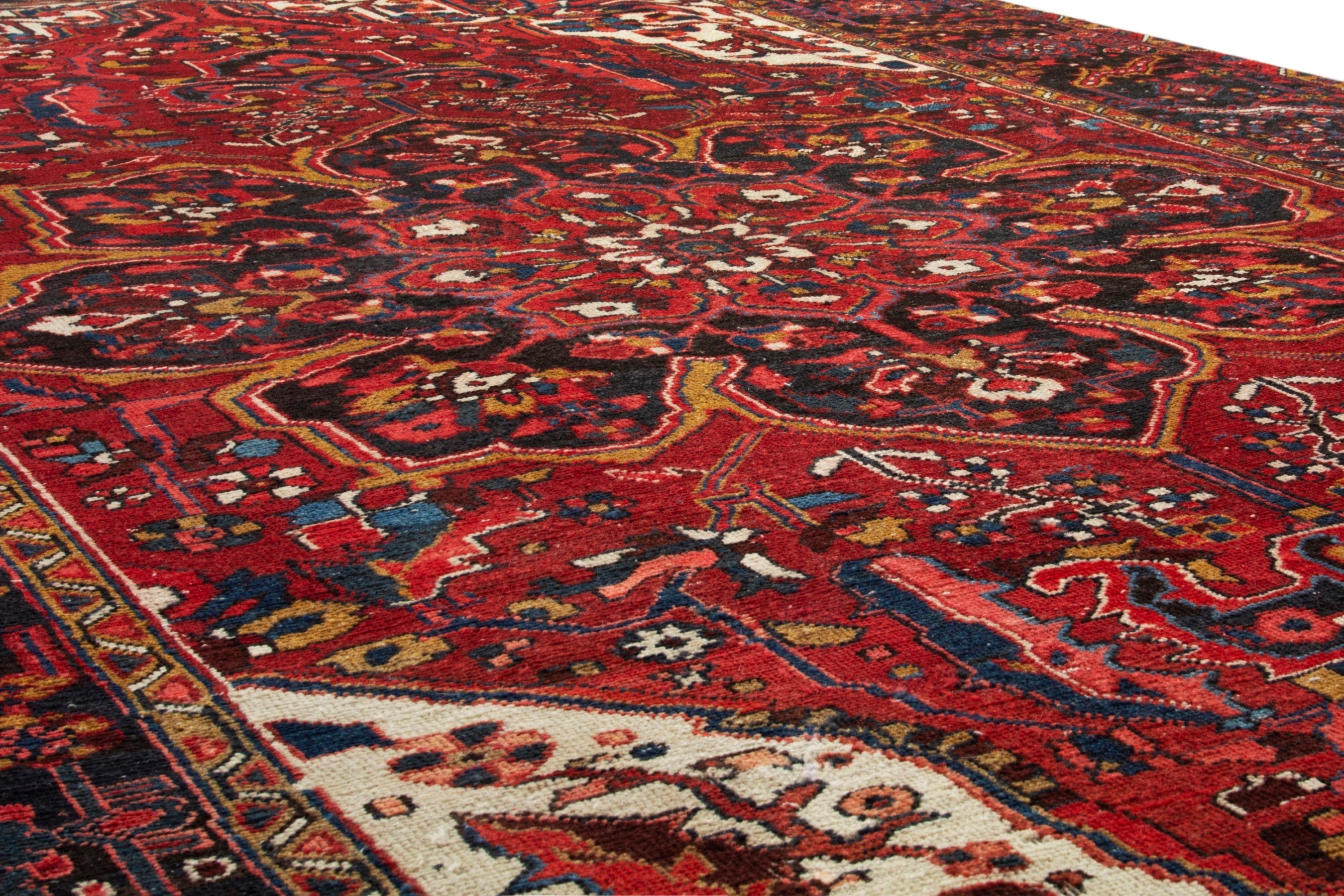 Persian Gorevan oversized rug in deep red and burgundy, view 9 of 19