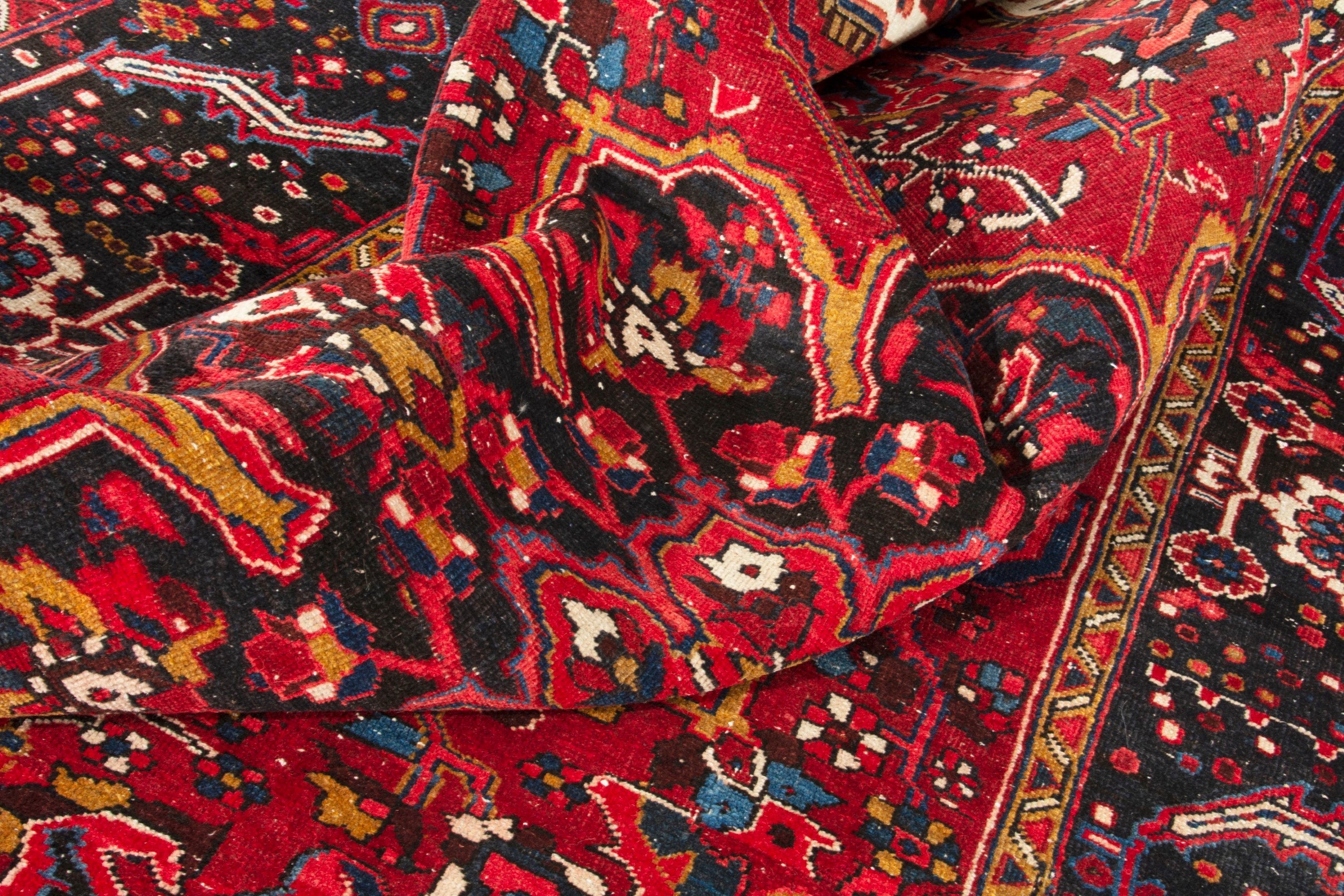 Persian Gorevan oversized rug in deep red and burgundy, view 17 of 19