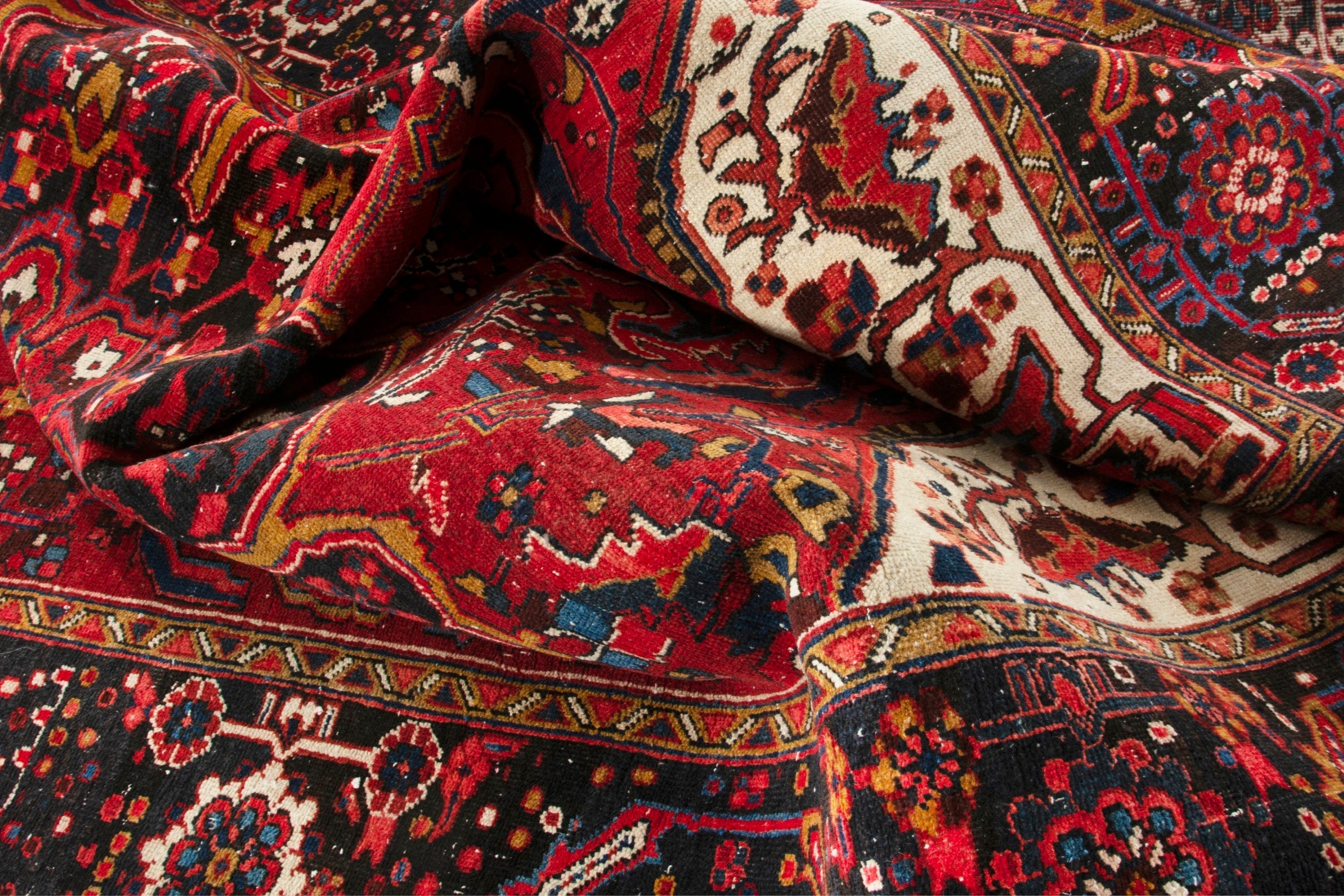 Persian Gorevan oversized rug in deep red and burgundy, view 18 of 19