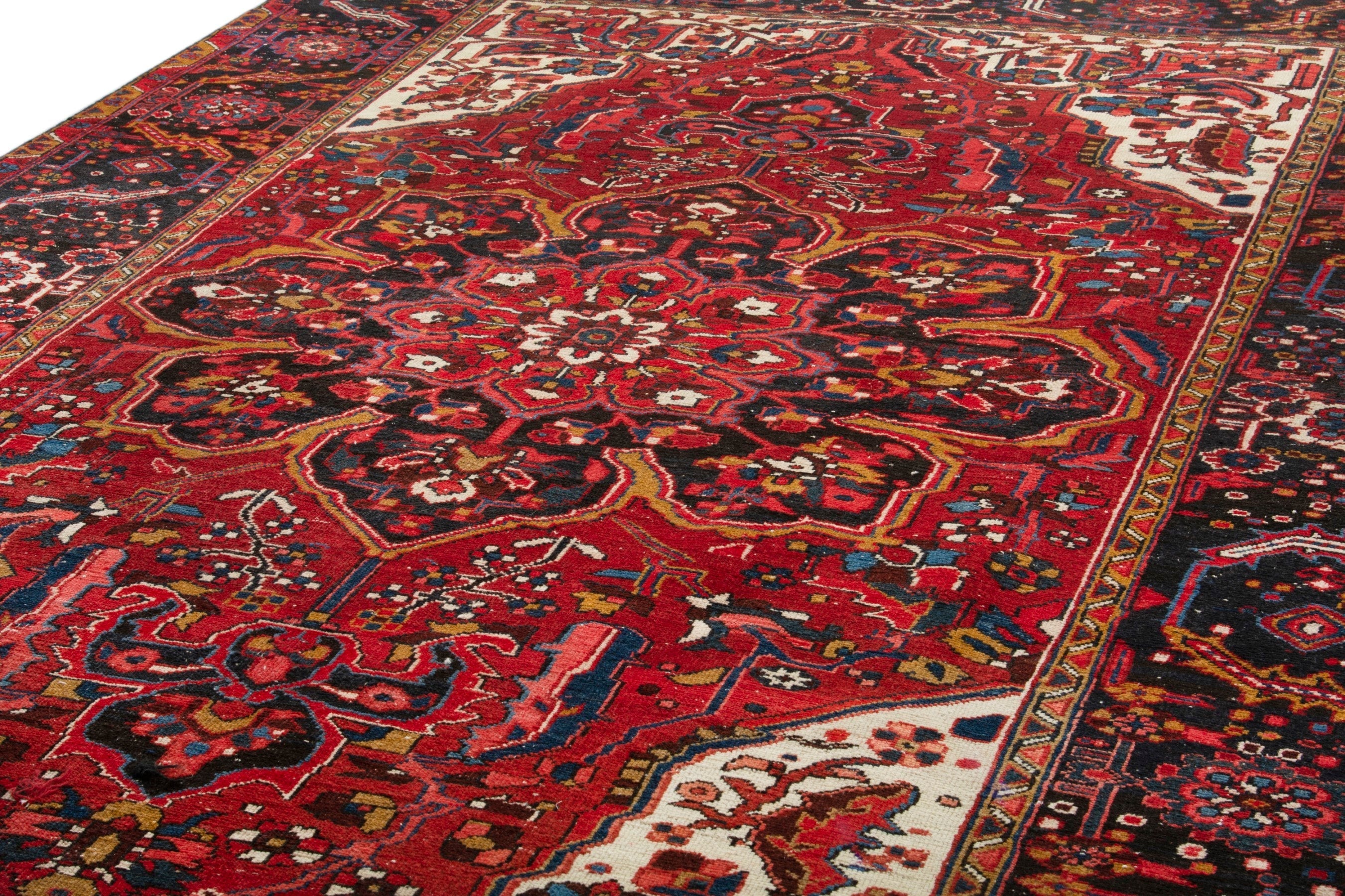 Persian Gorevan oversized rug in deep red and burgundy, view 8 of 19