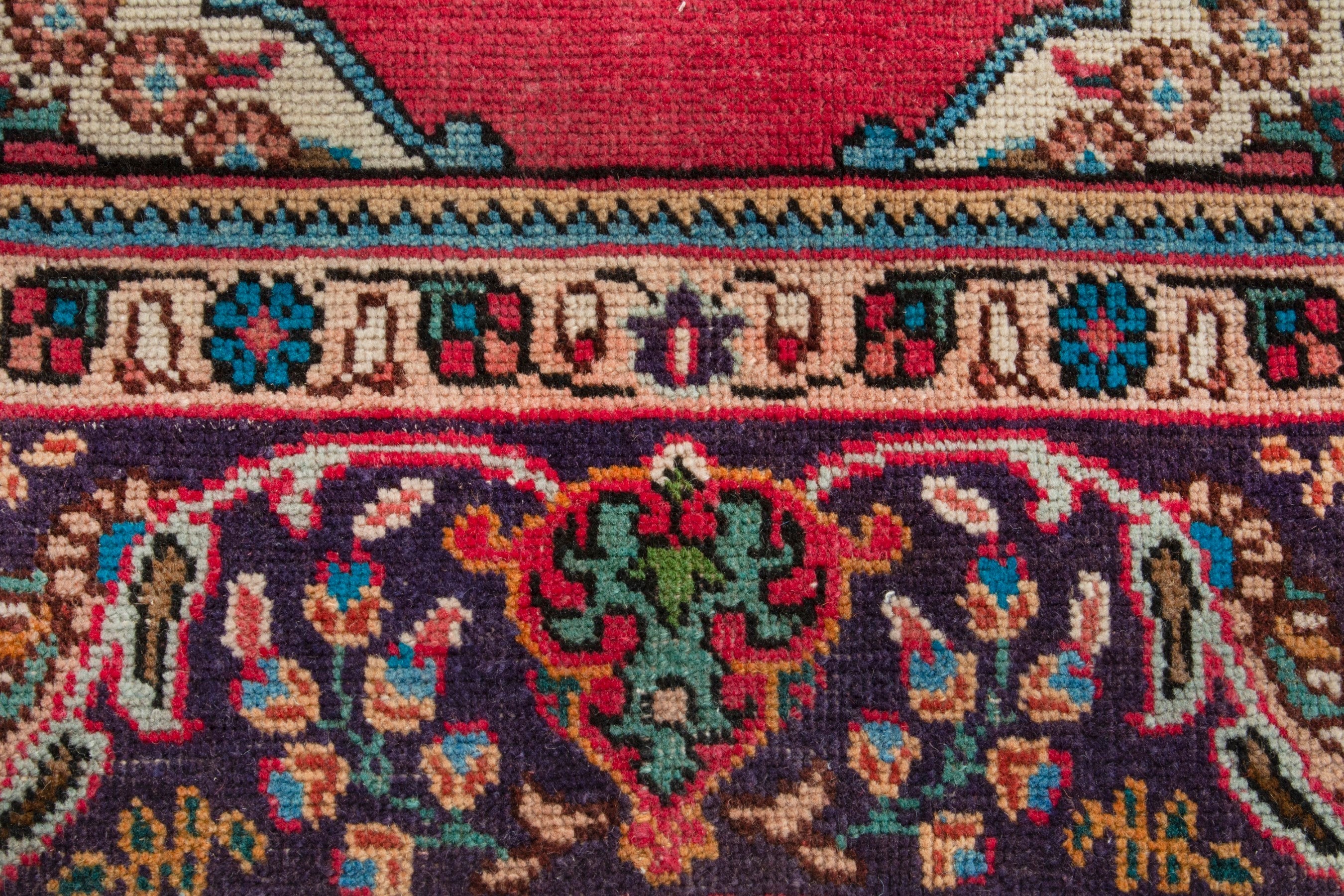 Persian Tabriz area rug in deep red and burgundy, view 11 of 20
