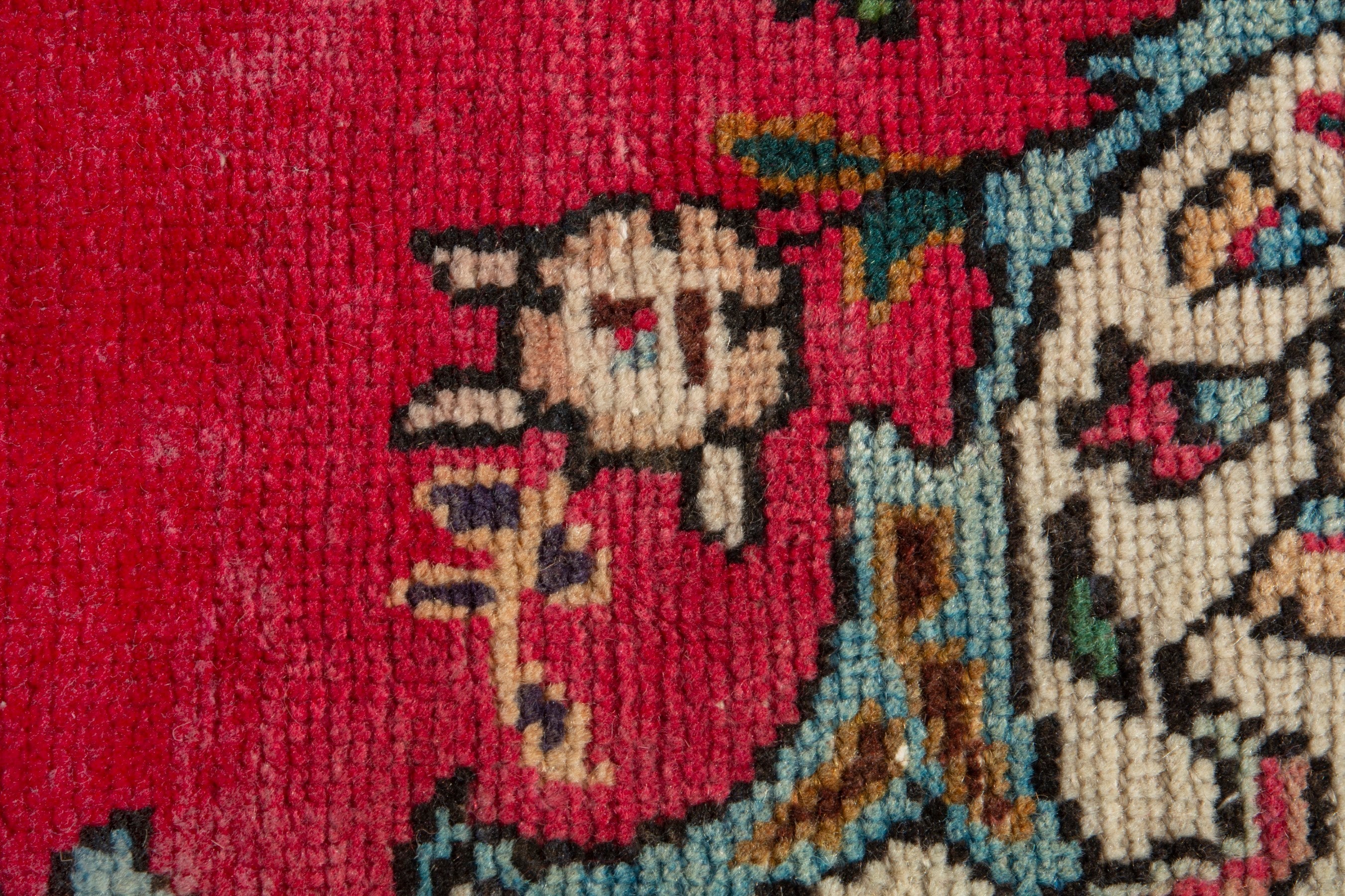 Persian Tabriz area rug in deep red and burgundy, view 14 of 20