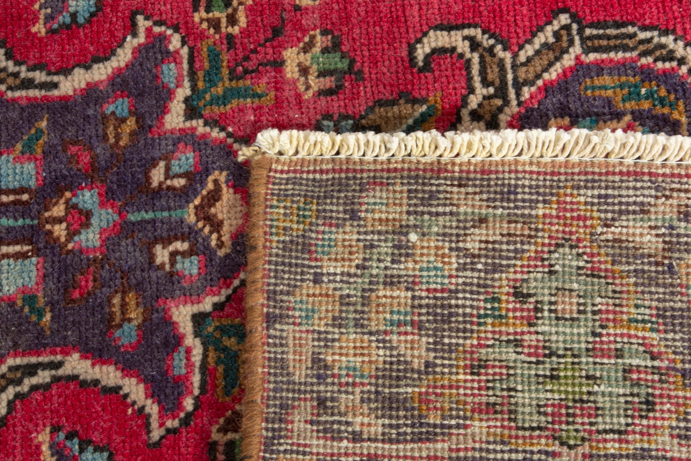 Persian Tabriz area rug in deep red and burgundy, view 20 of 20